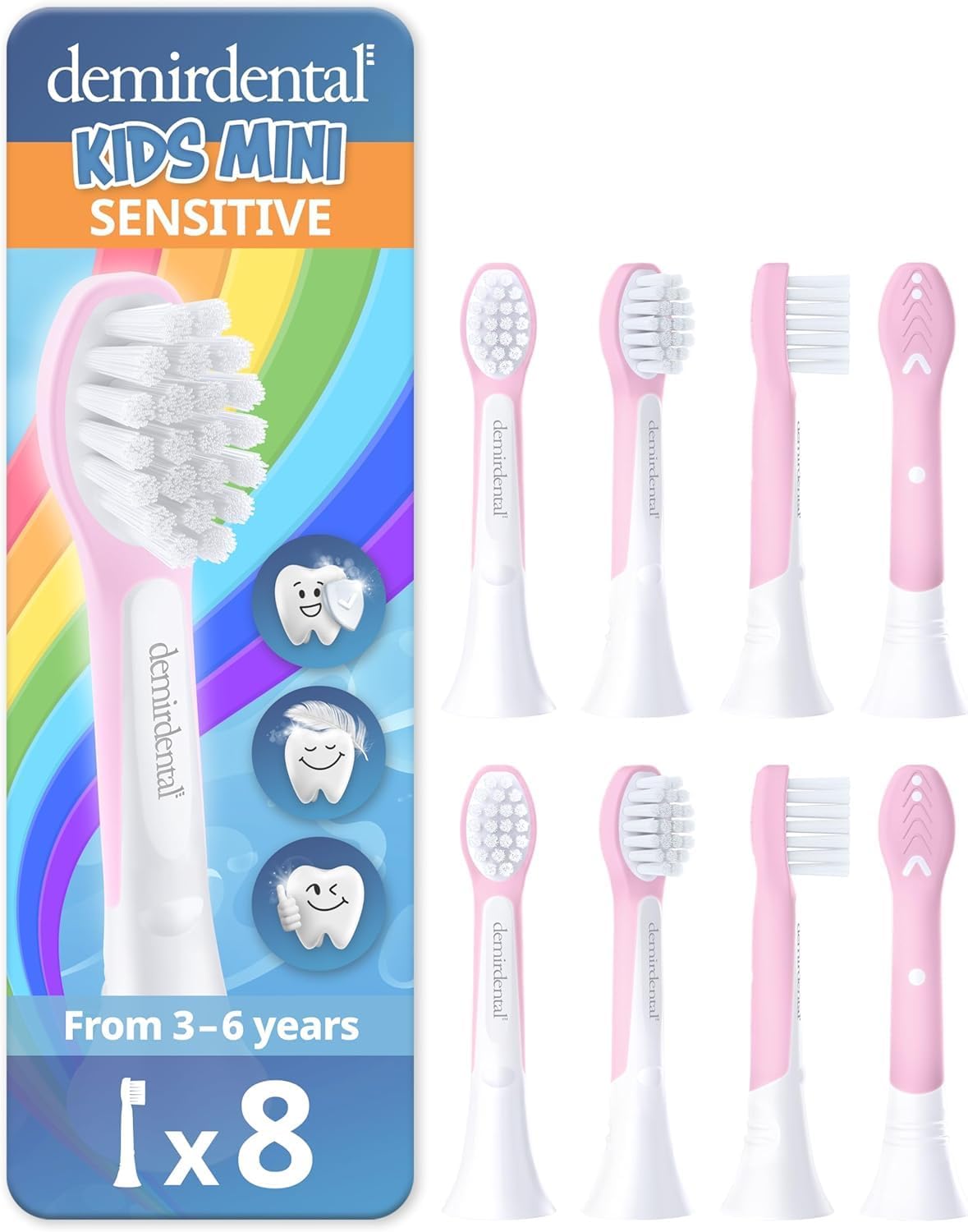 Kinder Aufsteckbürsten für Philips Sonicare Kids | ab 3 Jahren | Rosa