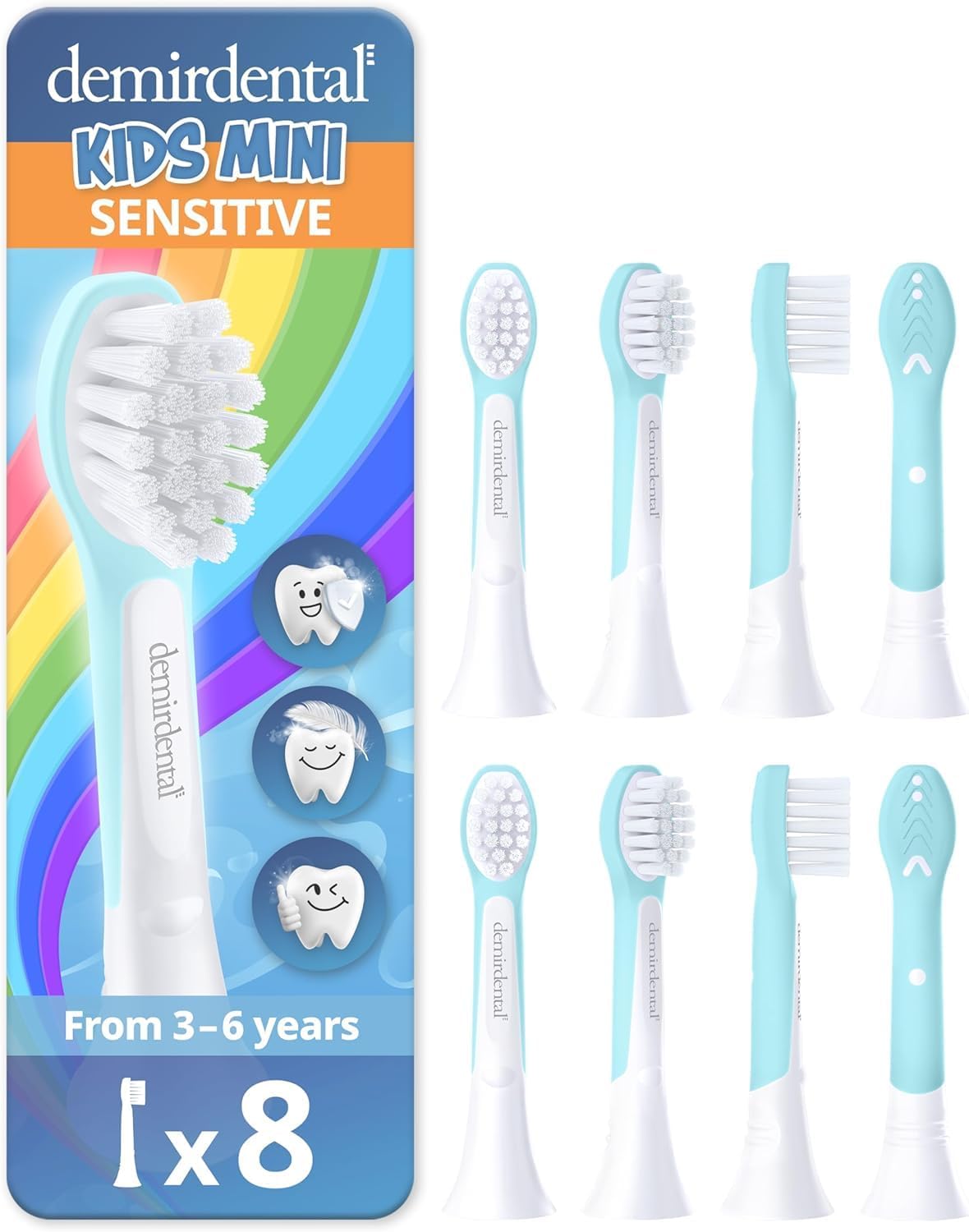 Kinder Aufsteckbürsten für Philips Sonicare Kids | ab 3 Jahren | Türkis