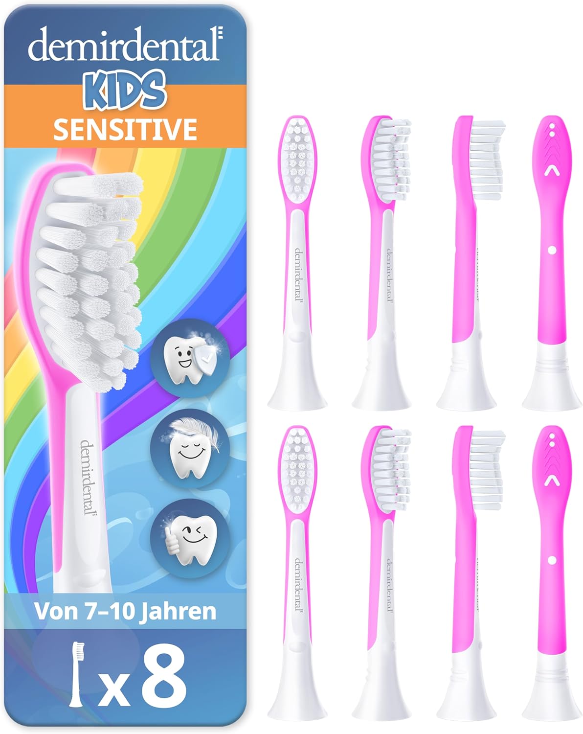 Kinder Aufsteckbürsten für Philips Sonicare Kids | ab 7 Jahren | Magenta