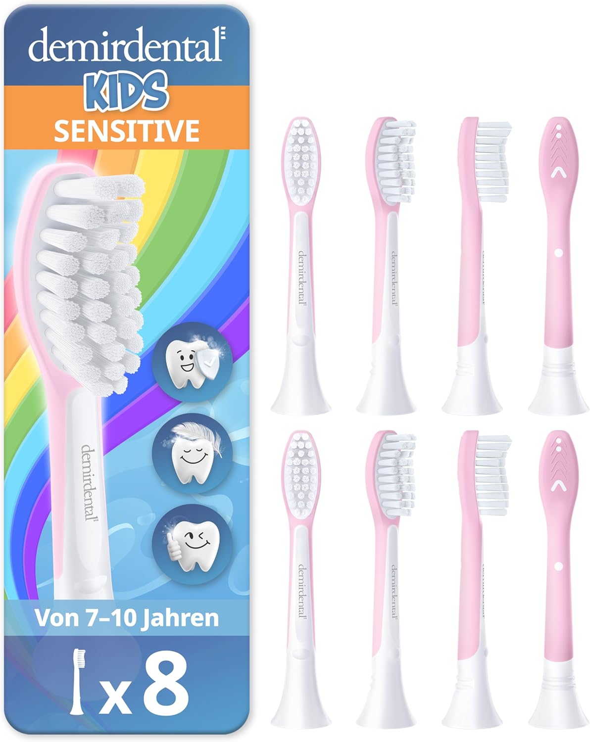 Kinder Aufsteckbürsten für Philips Sonicare Kids | ab 7 Jahren | Rosa