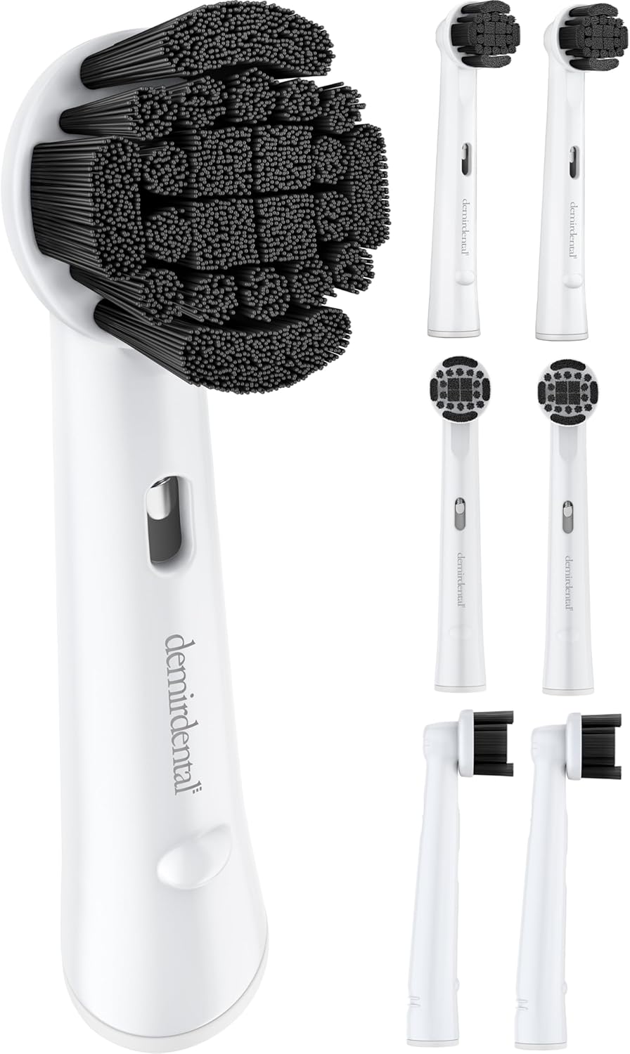 Medium Aktivkohle Aufsteckbürsten für Oral B Rundköpfe rotierend | Weiß