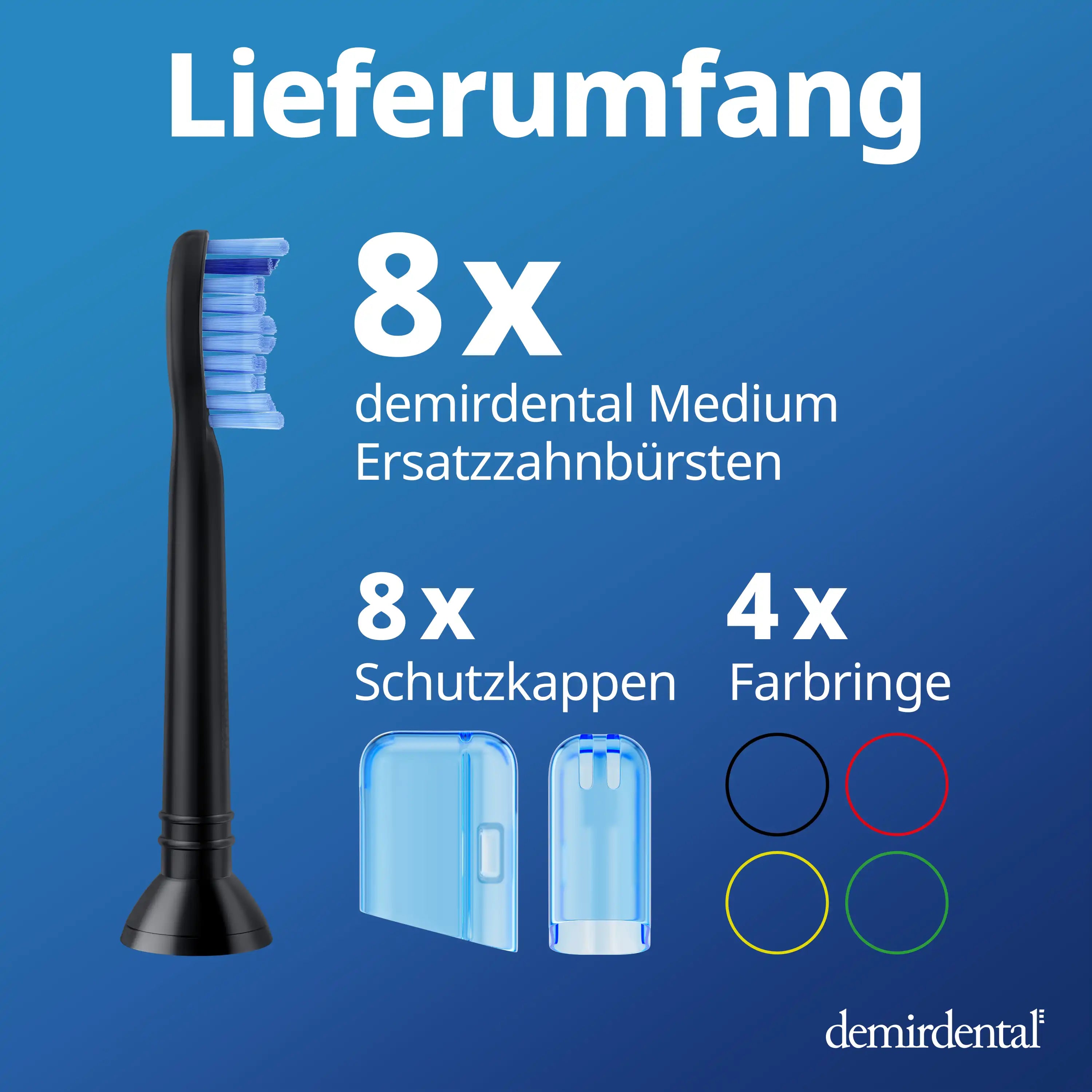 Medium Aufsteckbürsten für Philips Sonicare Proresults | Schwarz