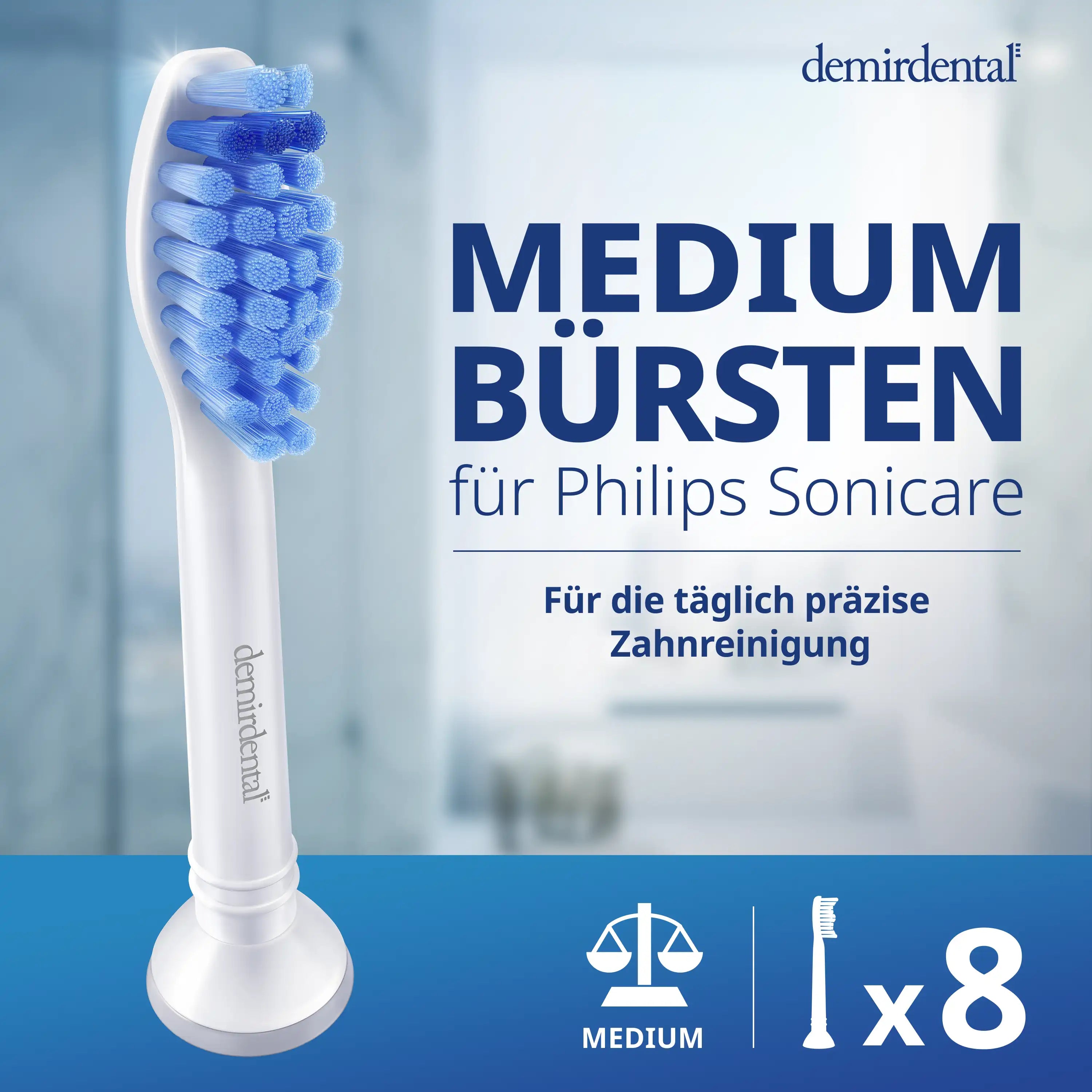 Medium Aufsteckbürsten für Philips Sonicare Proresults | Weiß