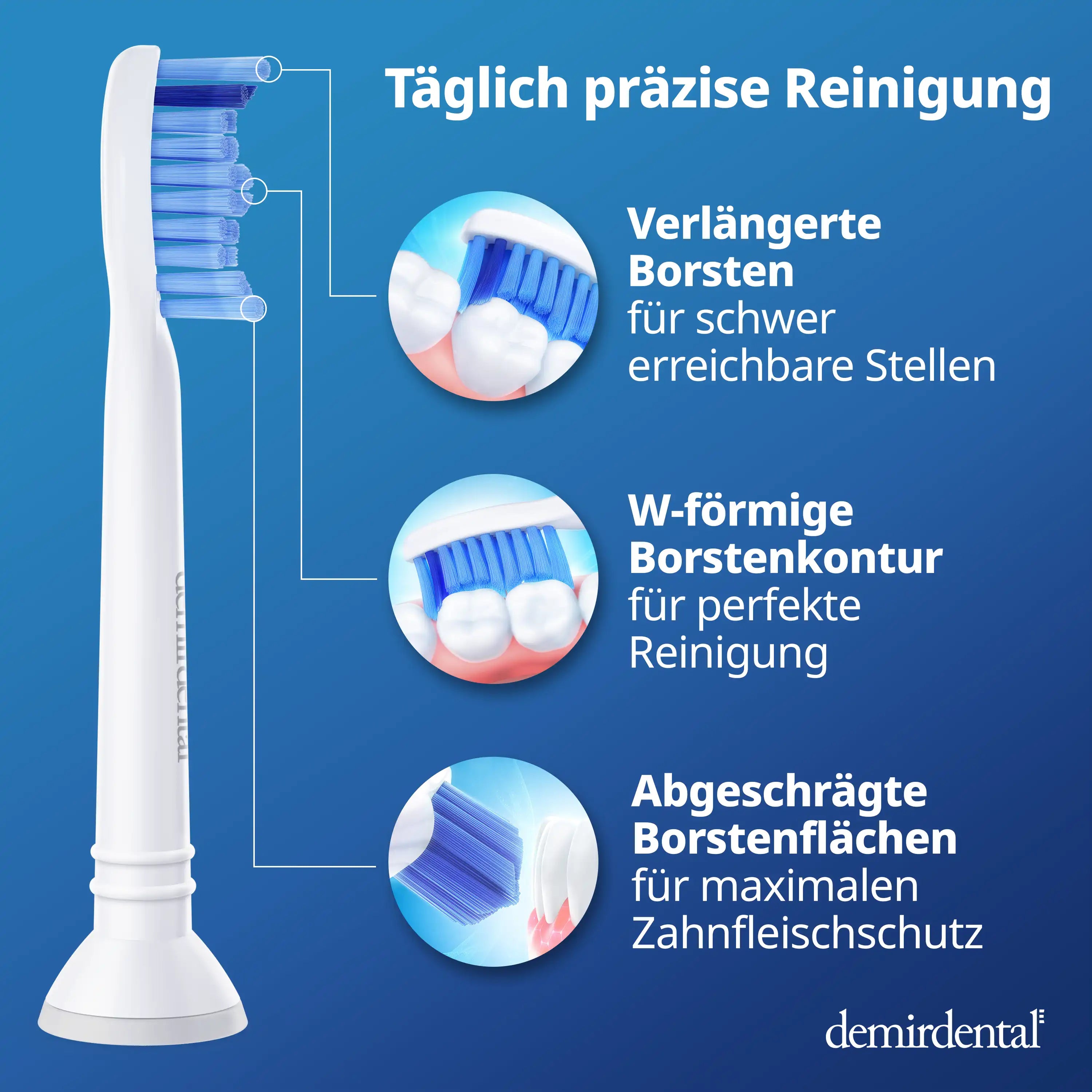 Medium Aufsteckbürsten für Philips Sonicare Proresults | Weiß