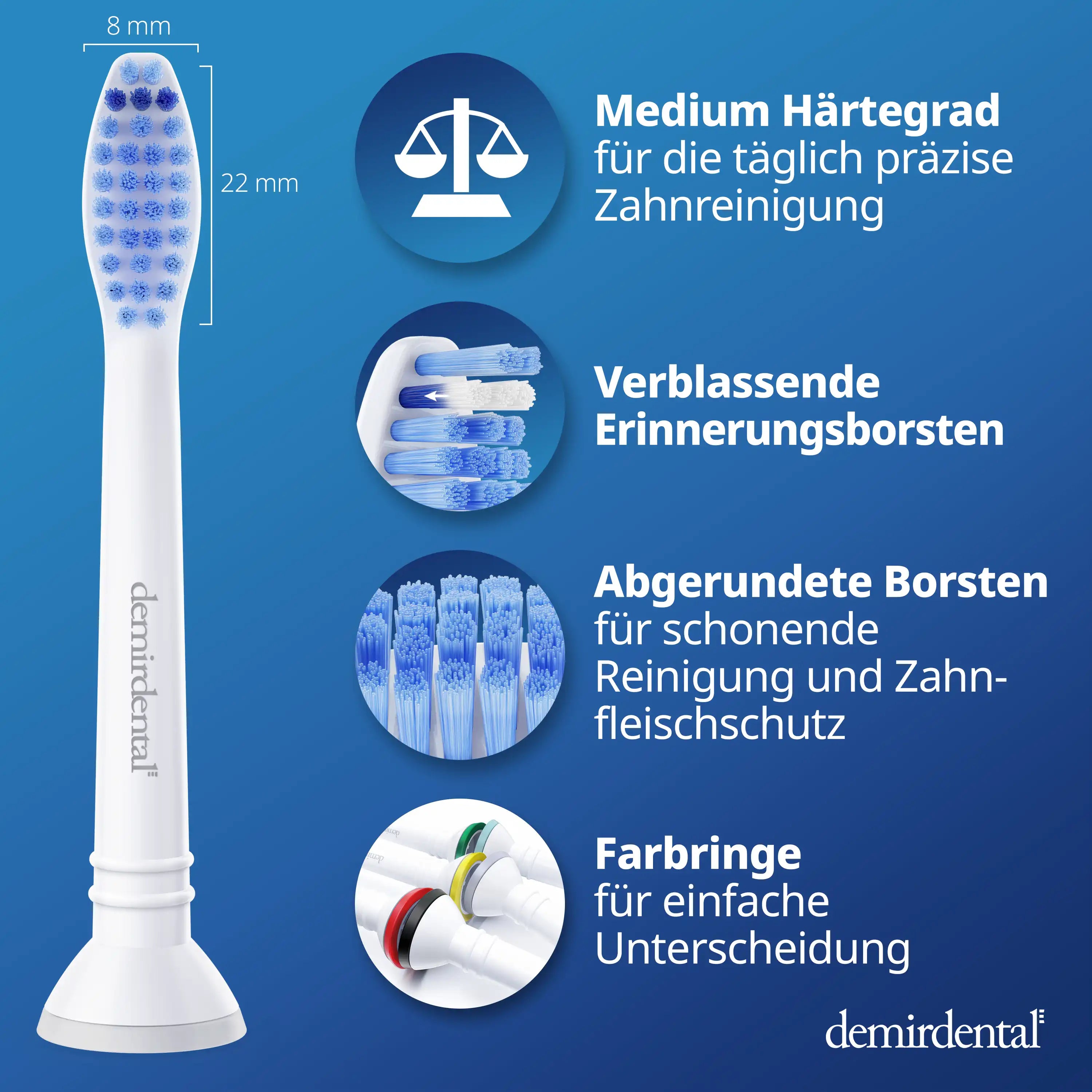 Medium Aufsteckbürsten für Philips Sonicare Proresults | Weiß
