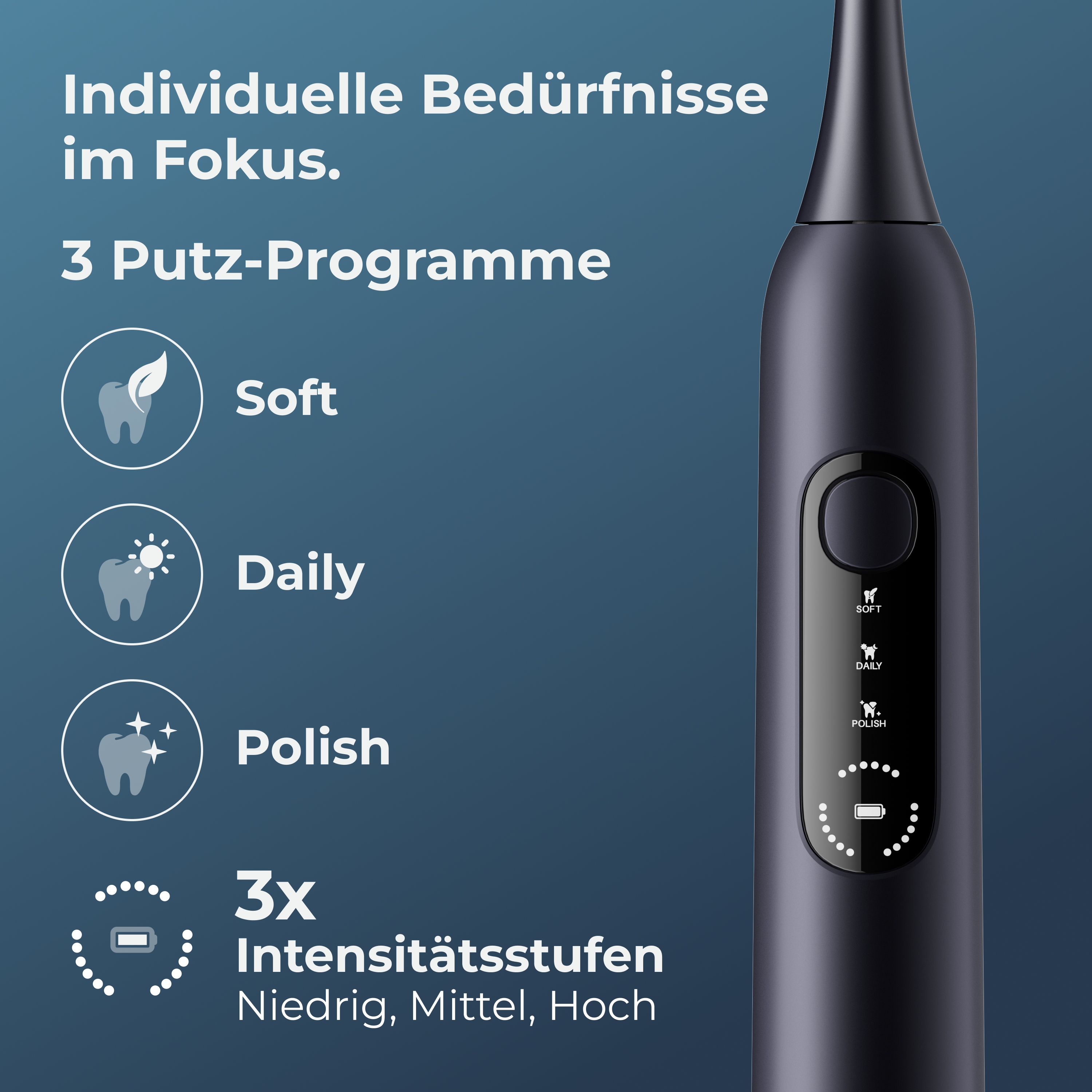 POIVES P1 Pro Schallzahnbürste - Midnight Blue