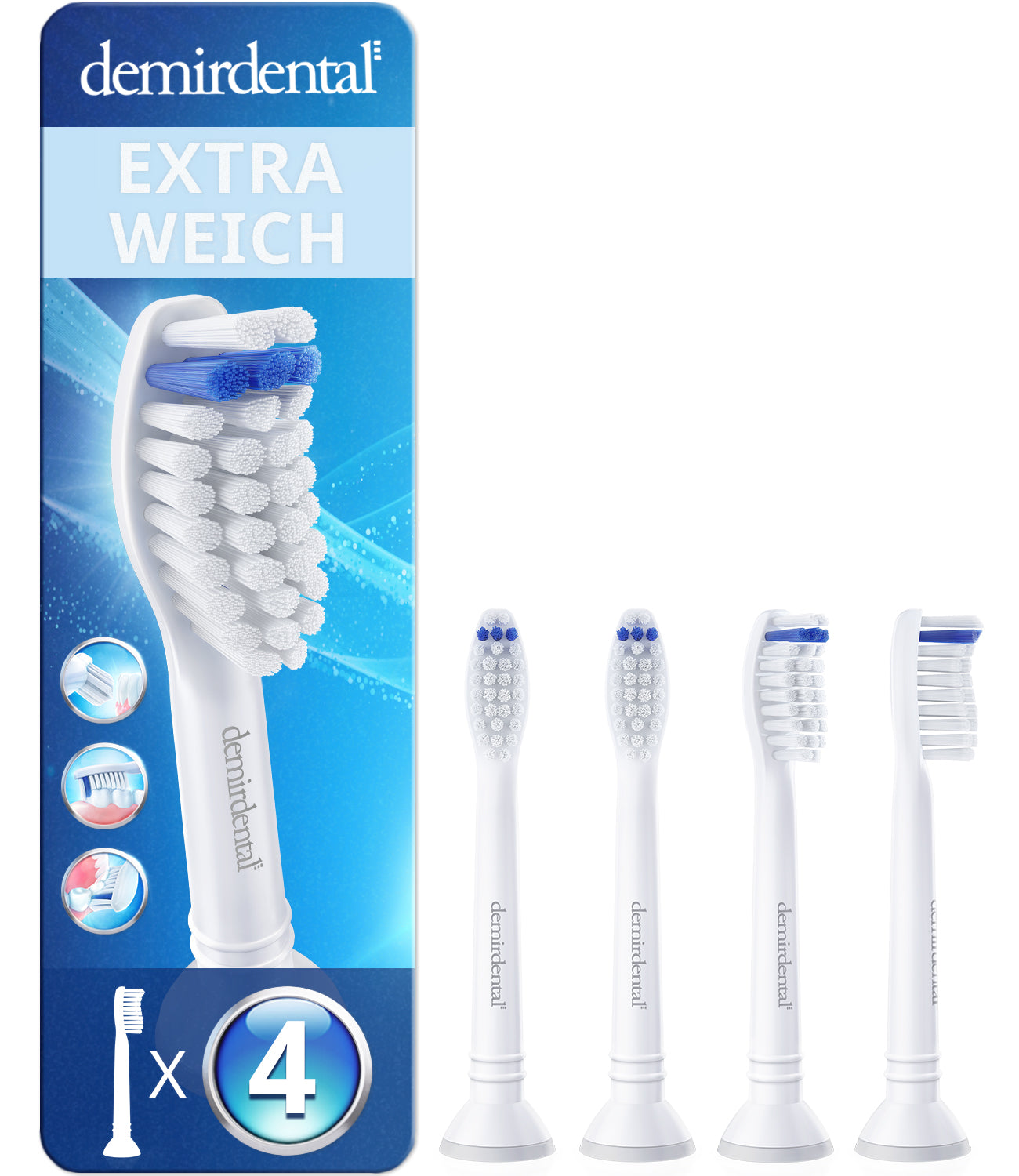 Extra Soft Aufsteckbürsten für Philips Sonicare | Weiß