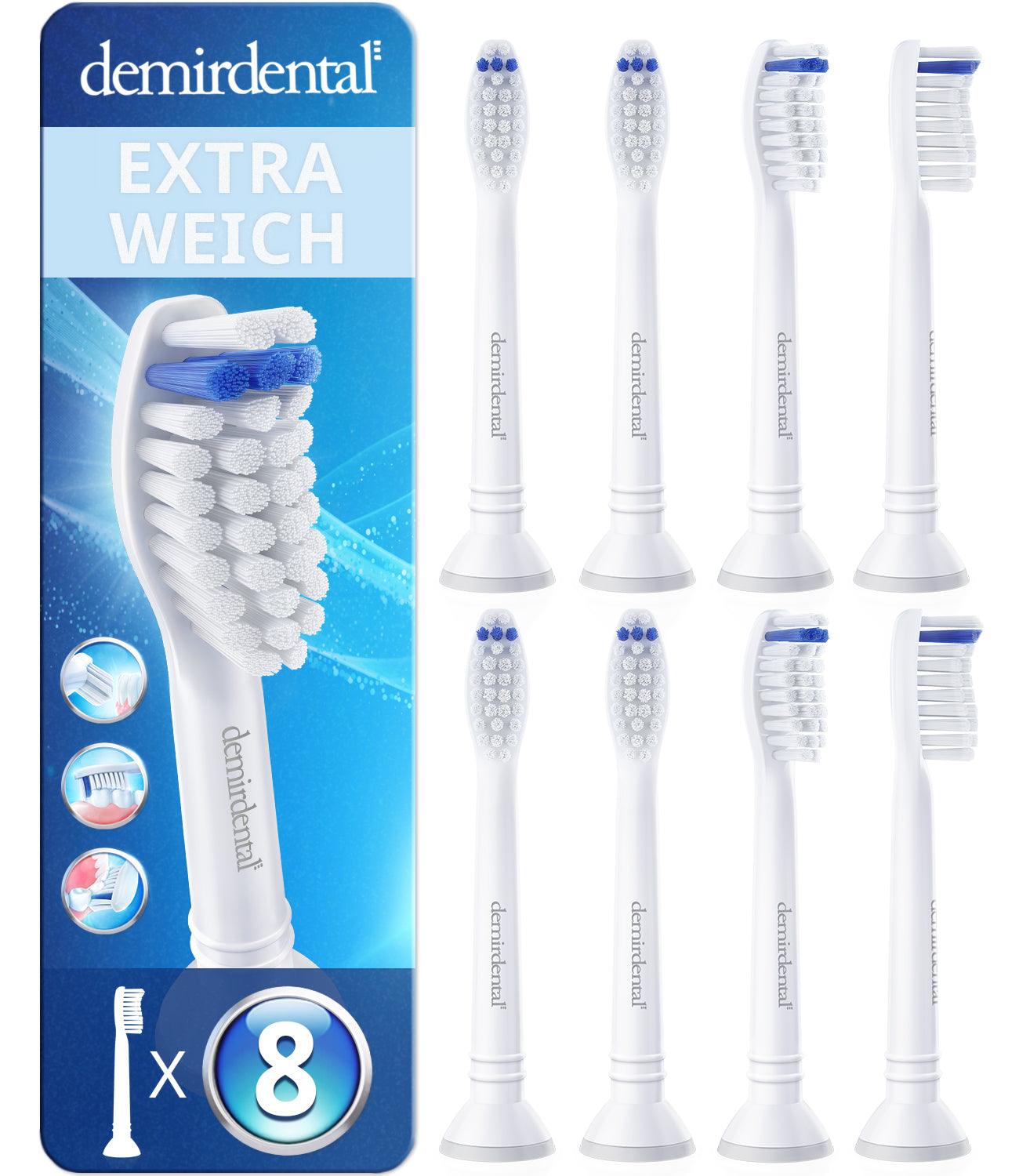 Extra Soft Aufsteckbürsten für Philips Sonicare | Weiß