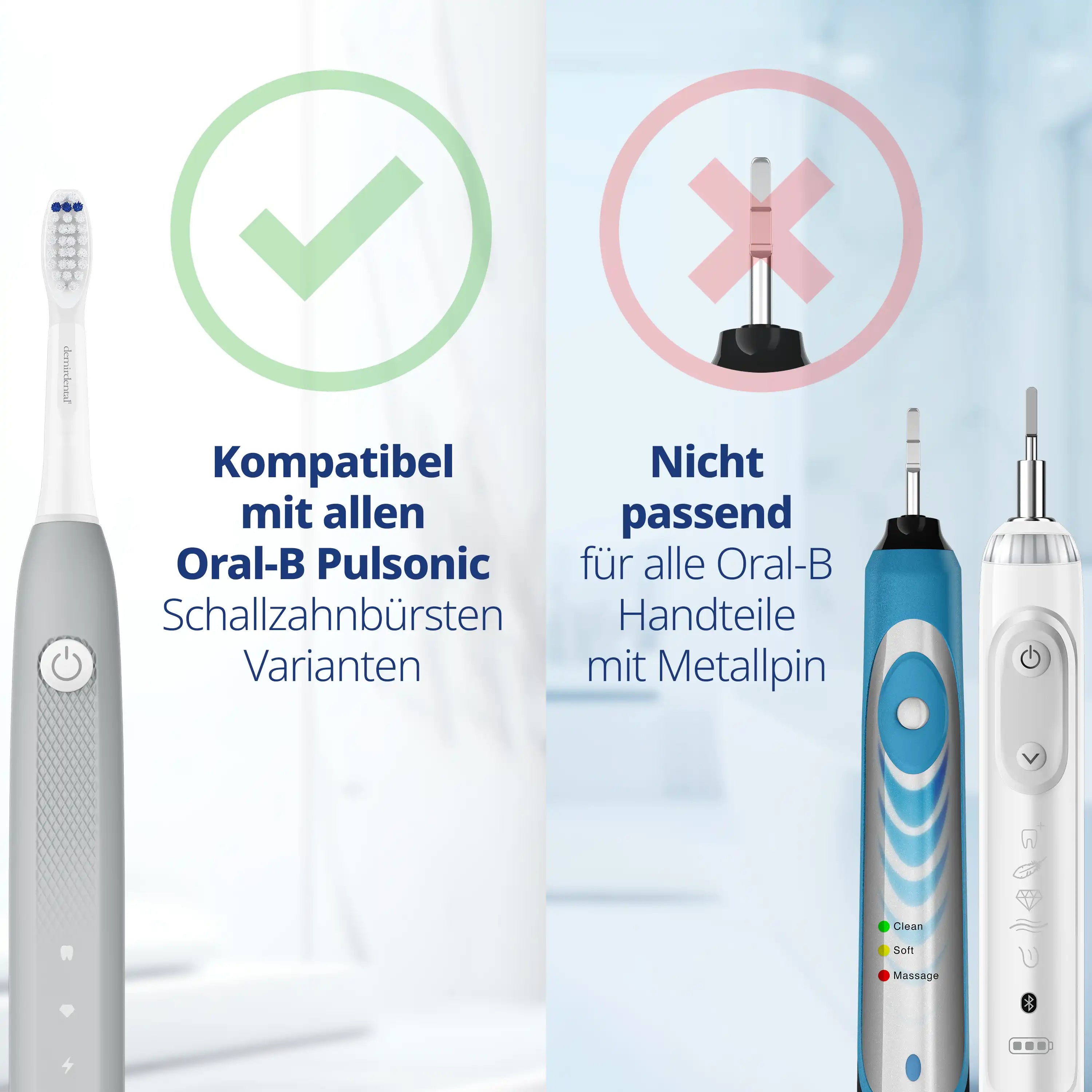 Sensitive Plus Aufsteckbürsten für Oral-B Pulsonic & Oral B Pulsonic Slim | Luxe | Clean