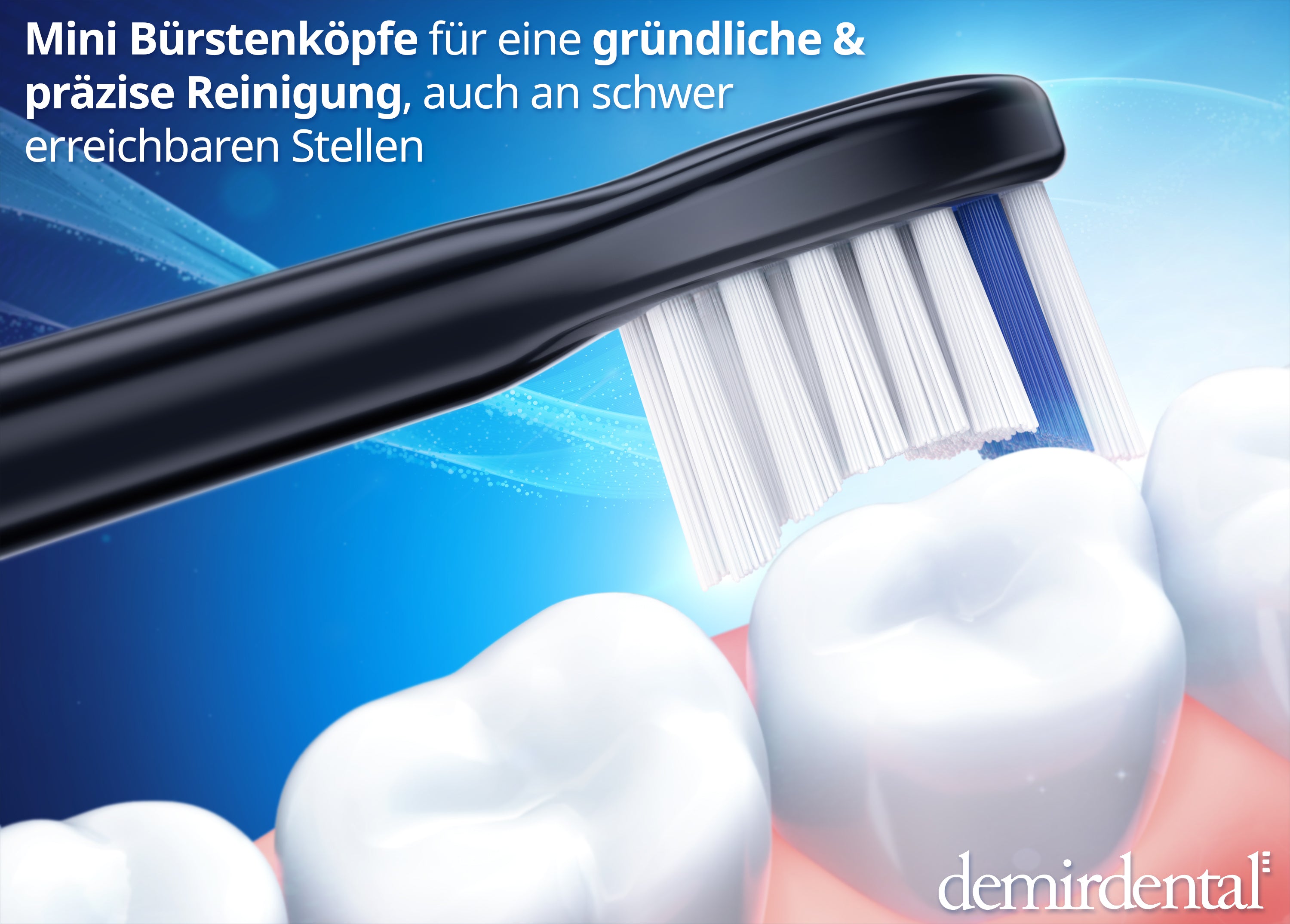 Harte Mini Aufsteckbürsten mit Aktivkohle für Philips Sonicare | Schwarz