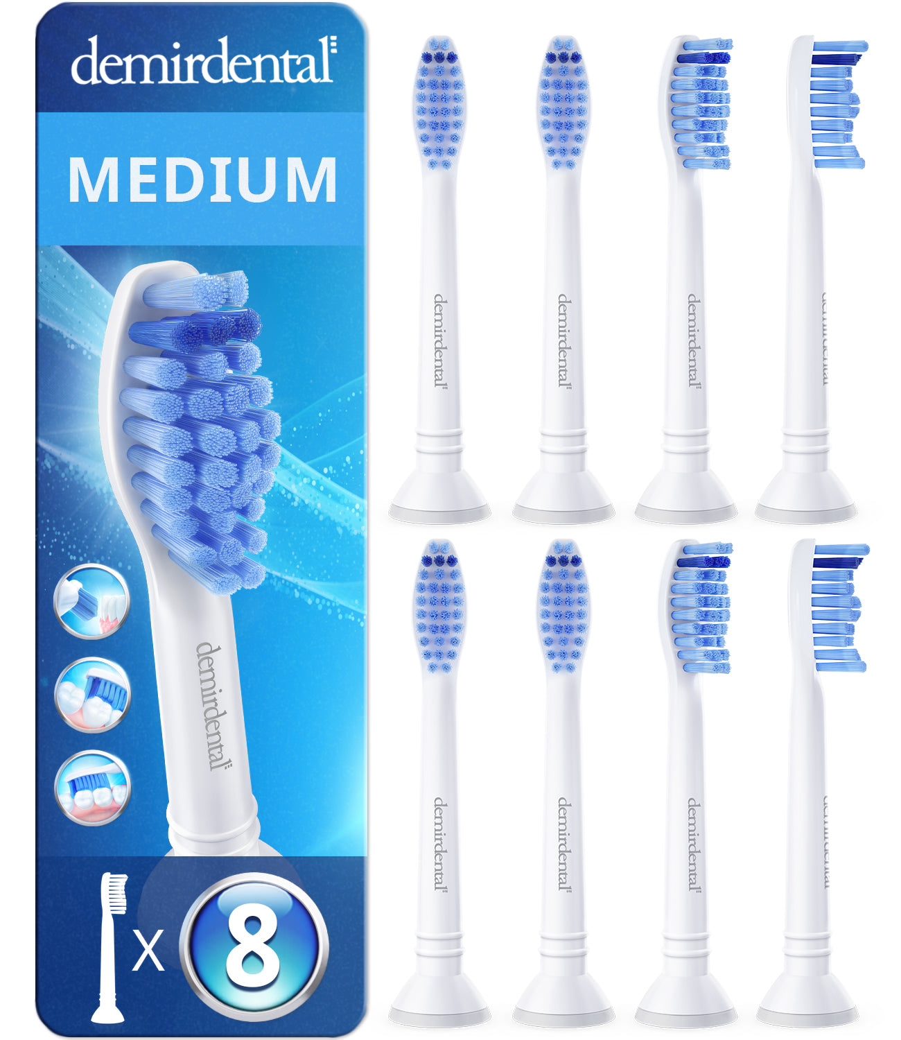 Medium Aufsteckbürsten für Philips Sonicare Proresults | Weiß
