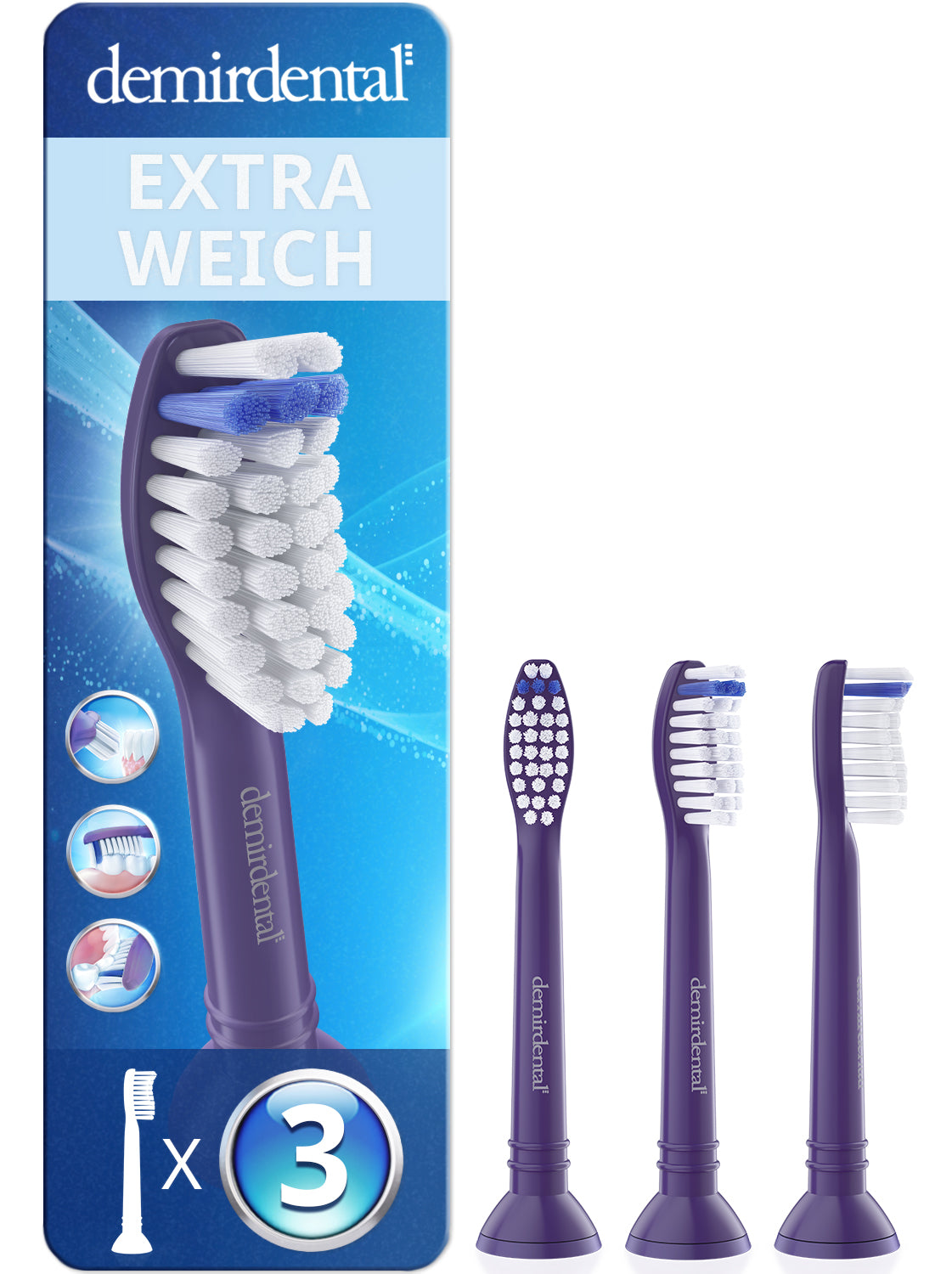 Extra Soft Aufsteckbürsten für Philips Sonicare | Lila