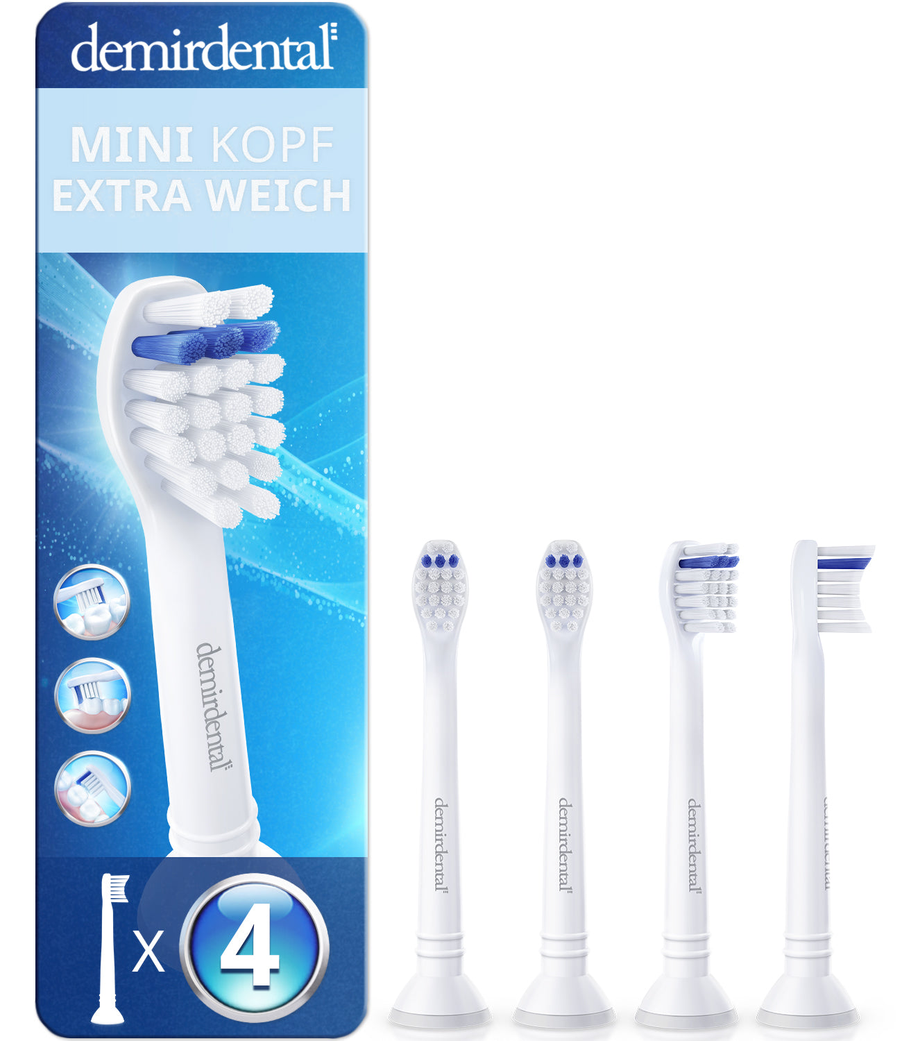 Mini Extra doux | Têtes de brosse de rechange pour Philips Sonicare | Blanc