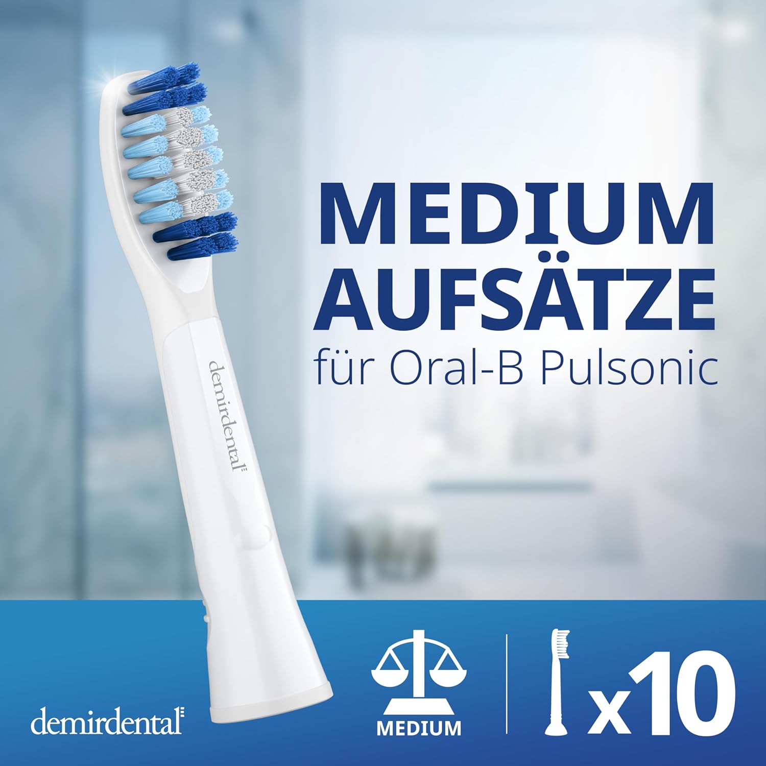 Medium Aufsteckbürsten für Oral-B Pulsonic & Oral B Pulsonic Slim | Luxe | Clean
