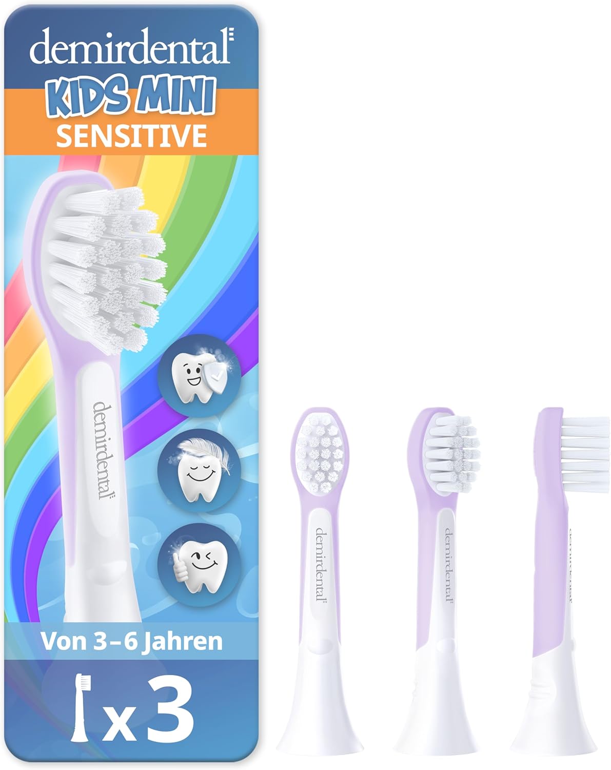 Kinder Aufsteckbürsten für Philips Sonicare Kids | ab 3 Jahren | Lilac | 3er Paket