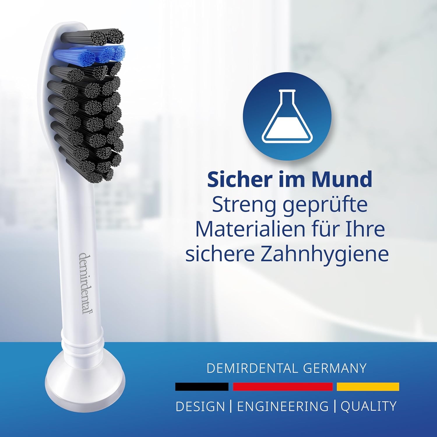 Harte Aufsteckbürsten mit Aktivkohle für Philips Sonicare | Weiß