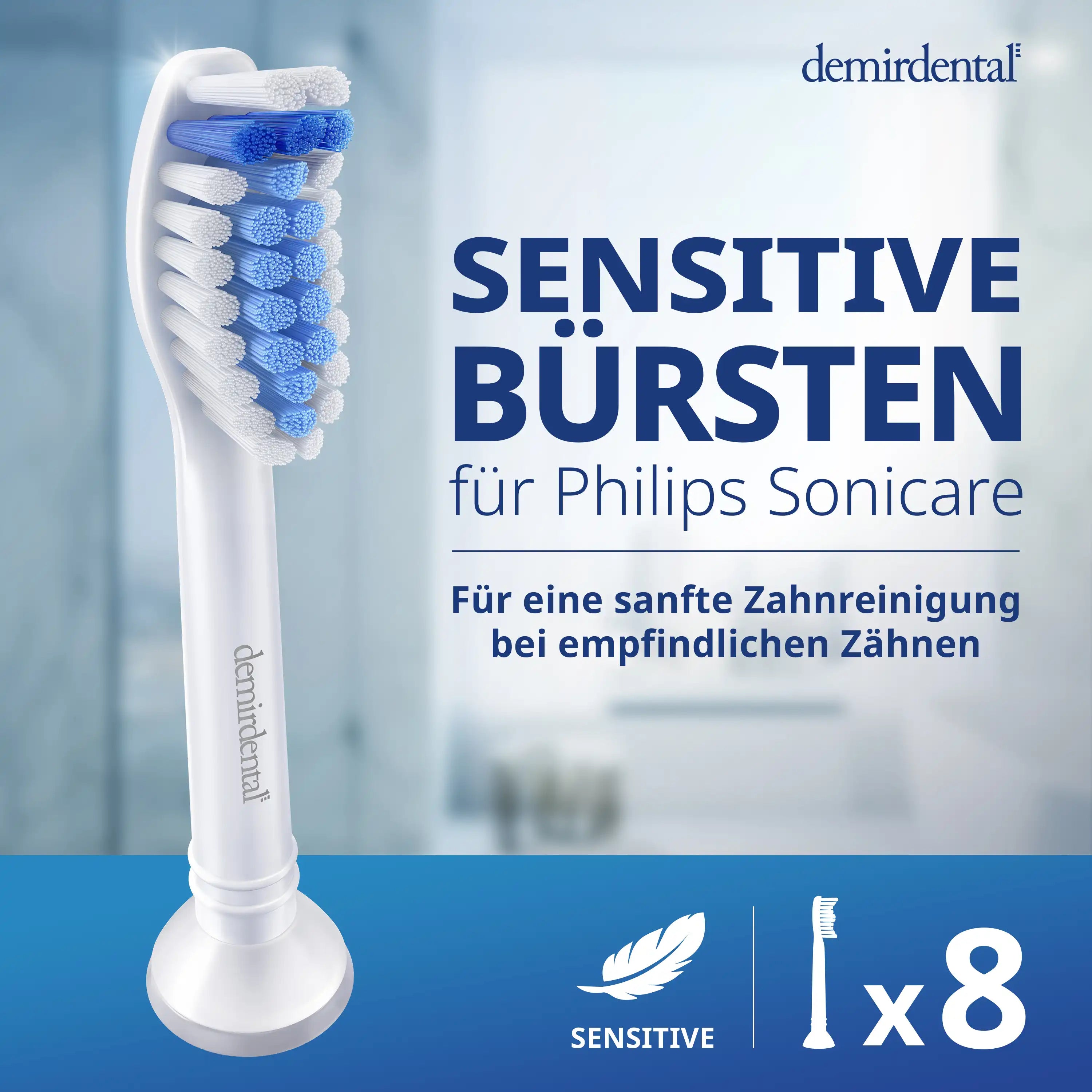 Sensitive Aufsteckbürsten für Philips Sonicare | Weiß