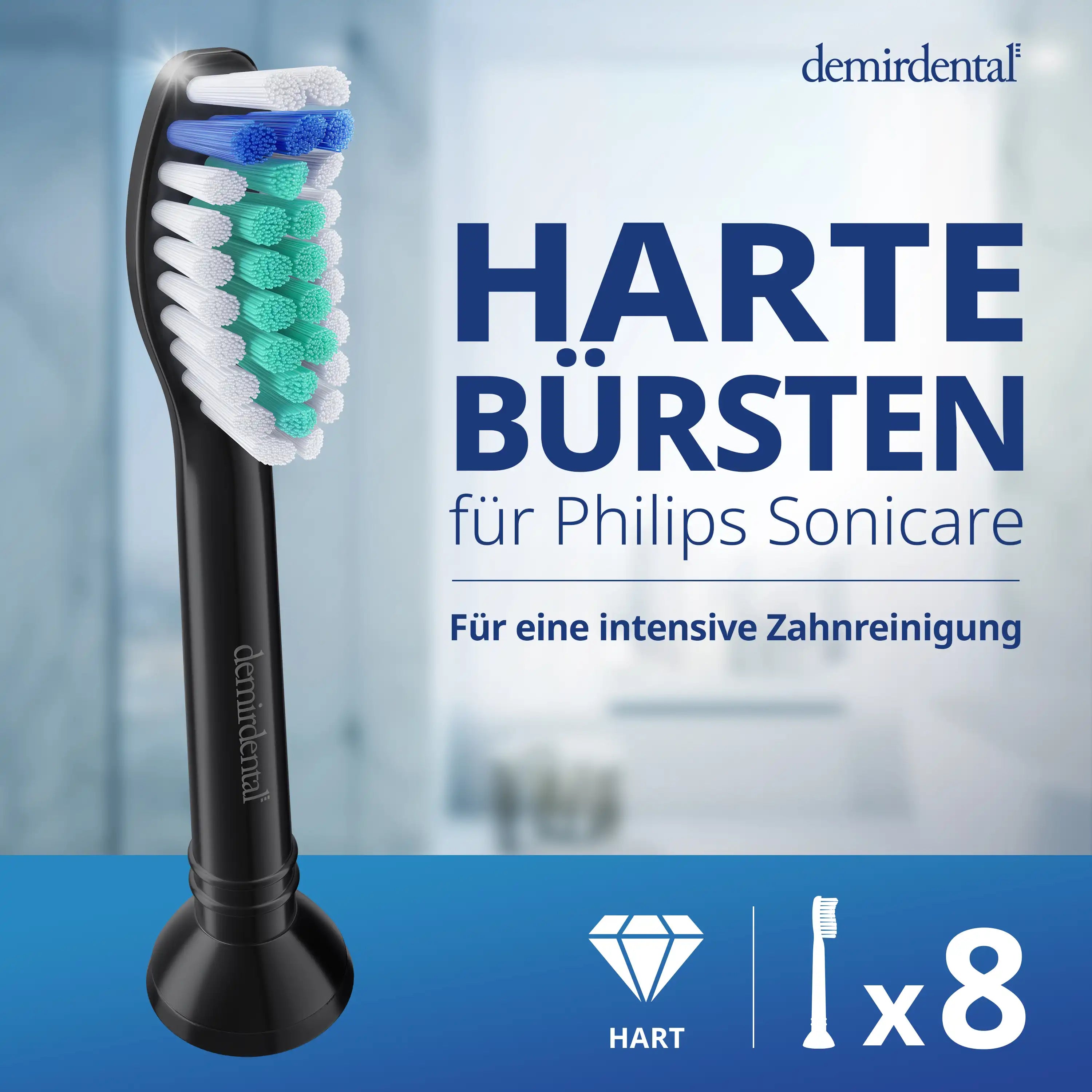 Harte Aufsteckbürsten für Philips Sonicare | Schwarz