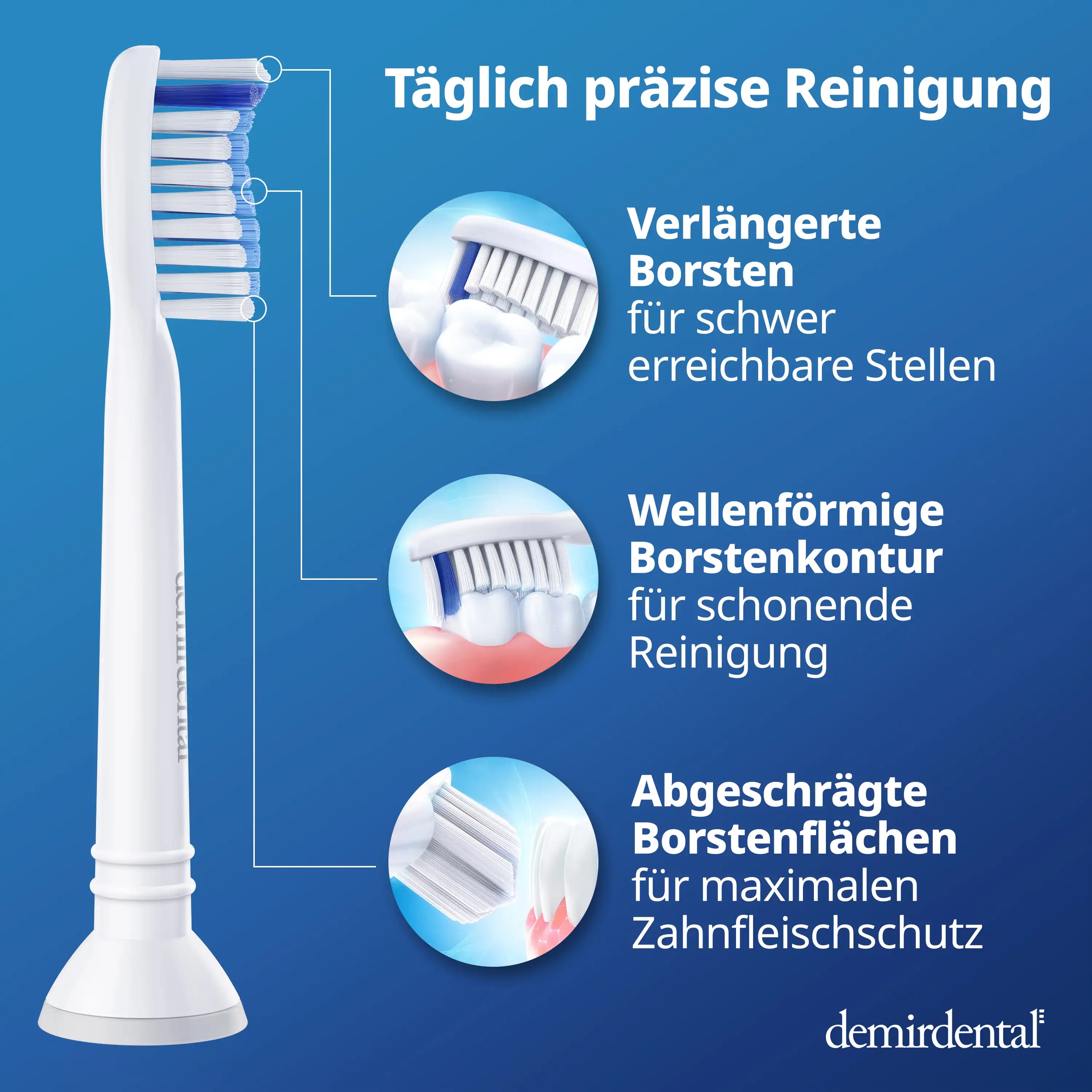 Sensitive Aufsteckbürsten für Philips Sonicare | Weiß