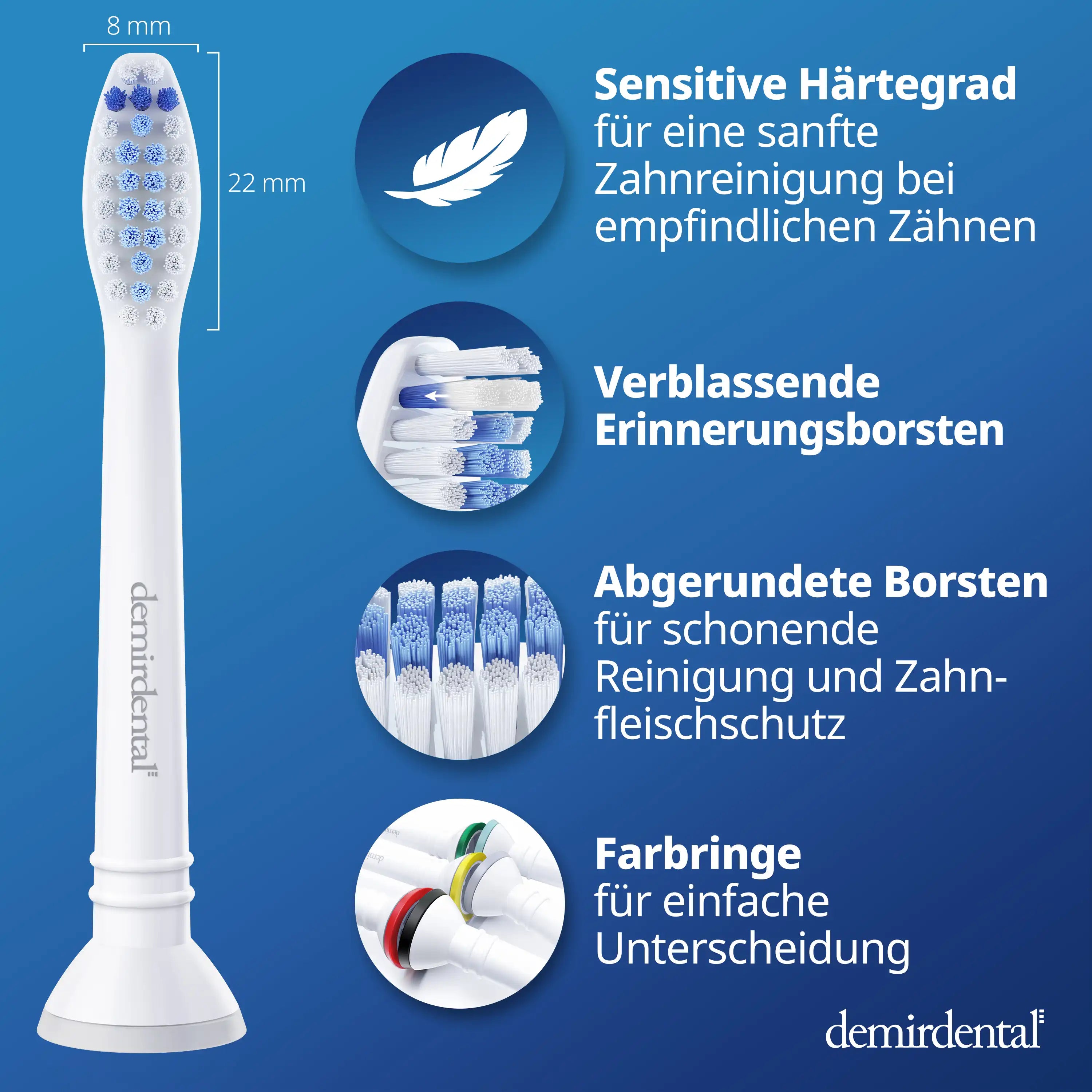 Sensitive Aufsteckbürsten für Philips Sonicare | Weiß