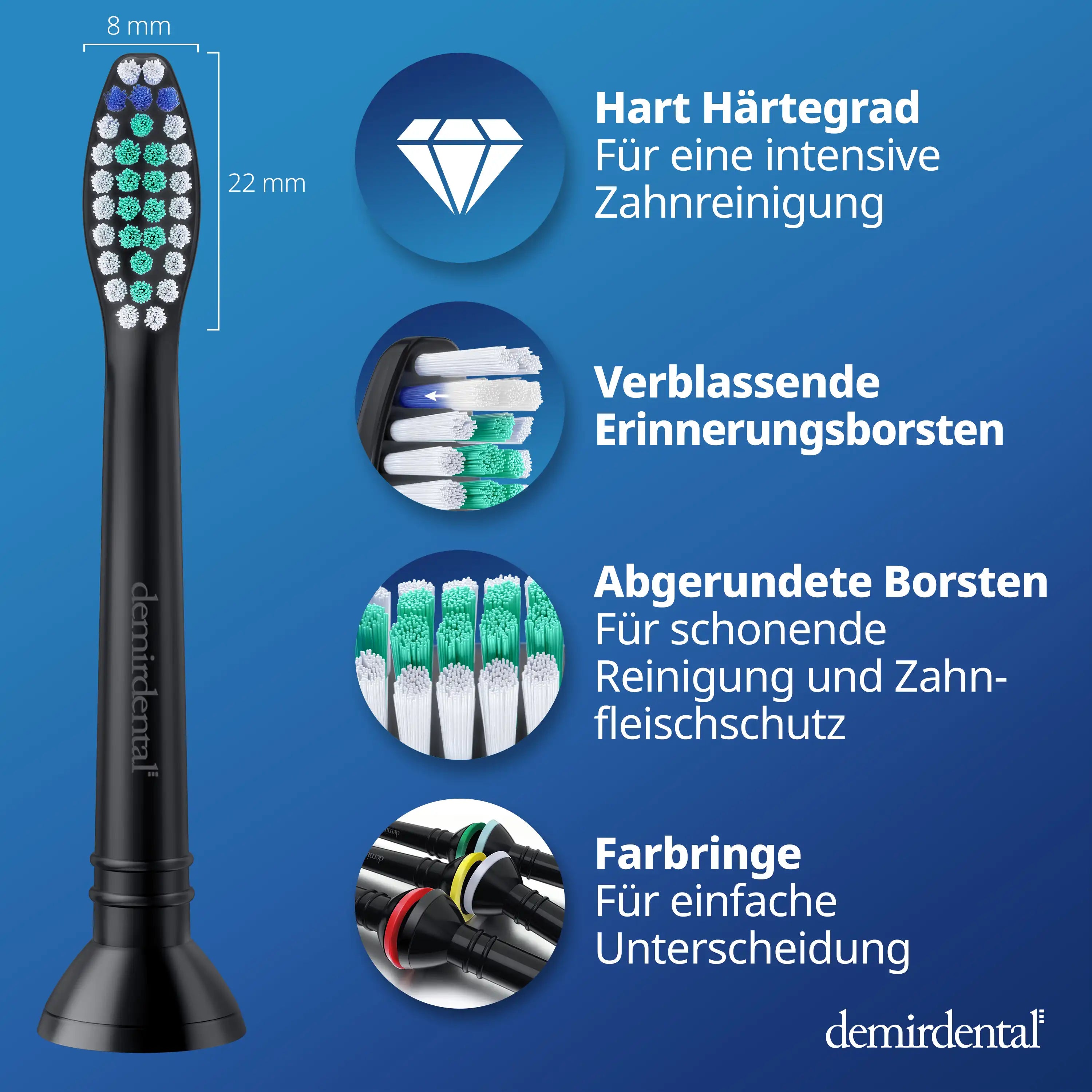 Harte Aufsteckbürsten für Philips Sonicare | Schwarz