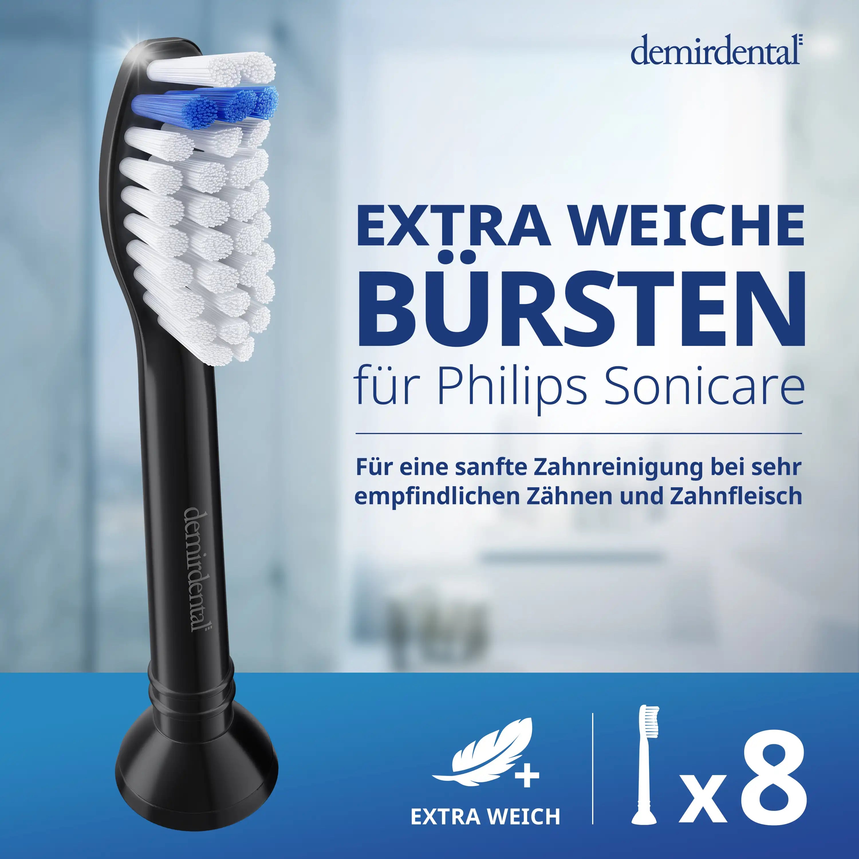 Extra Soft Aufsteckbürsten für Philips Sonicare | Schwarz