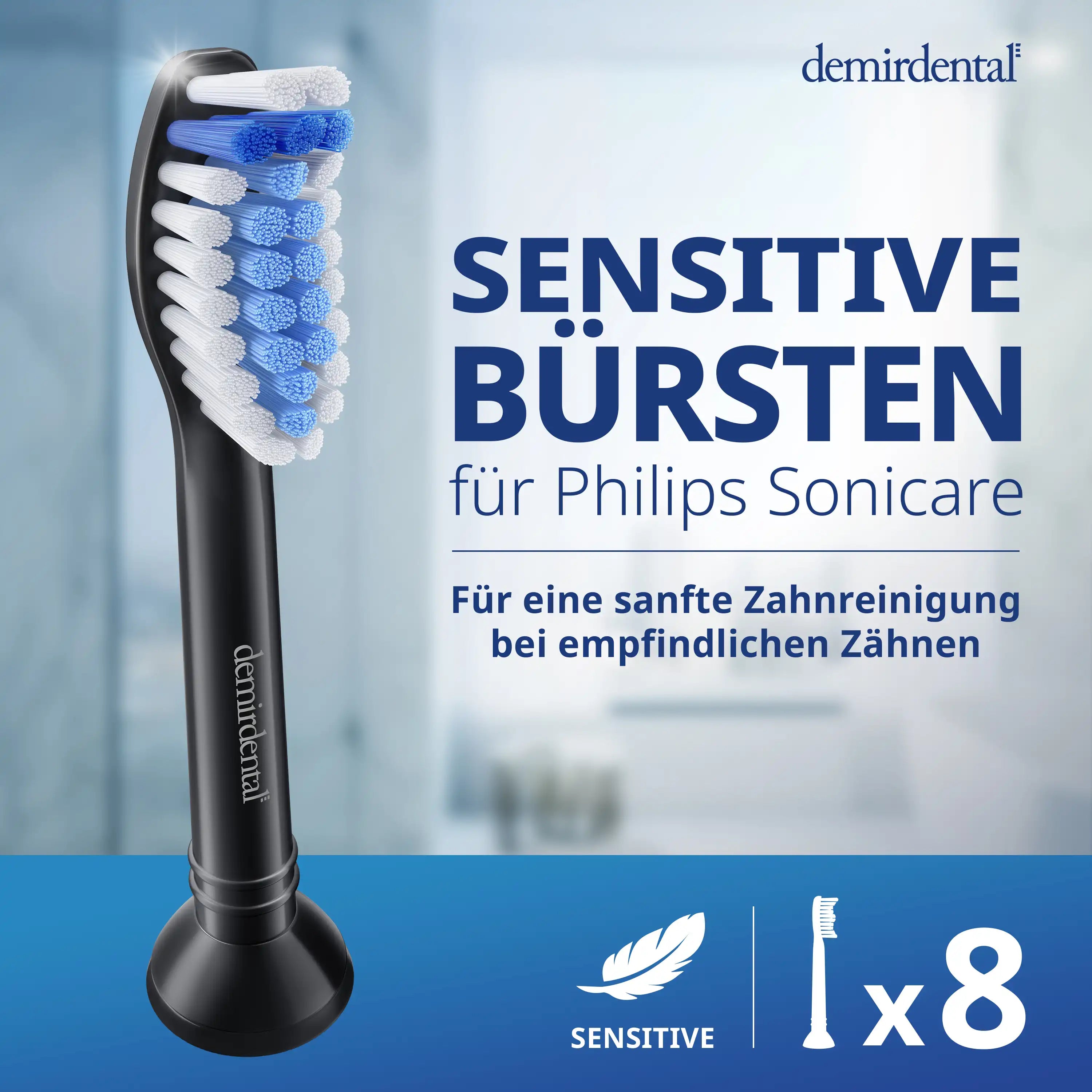 Sensitive Aufsteckbürsten für Philips Sonicare | Schwarz