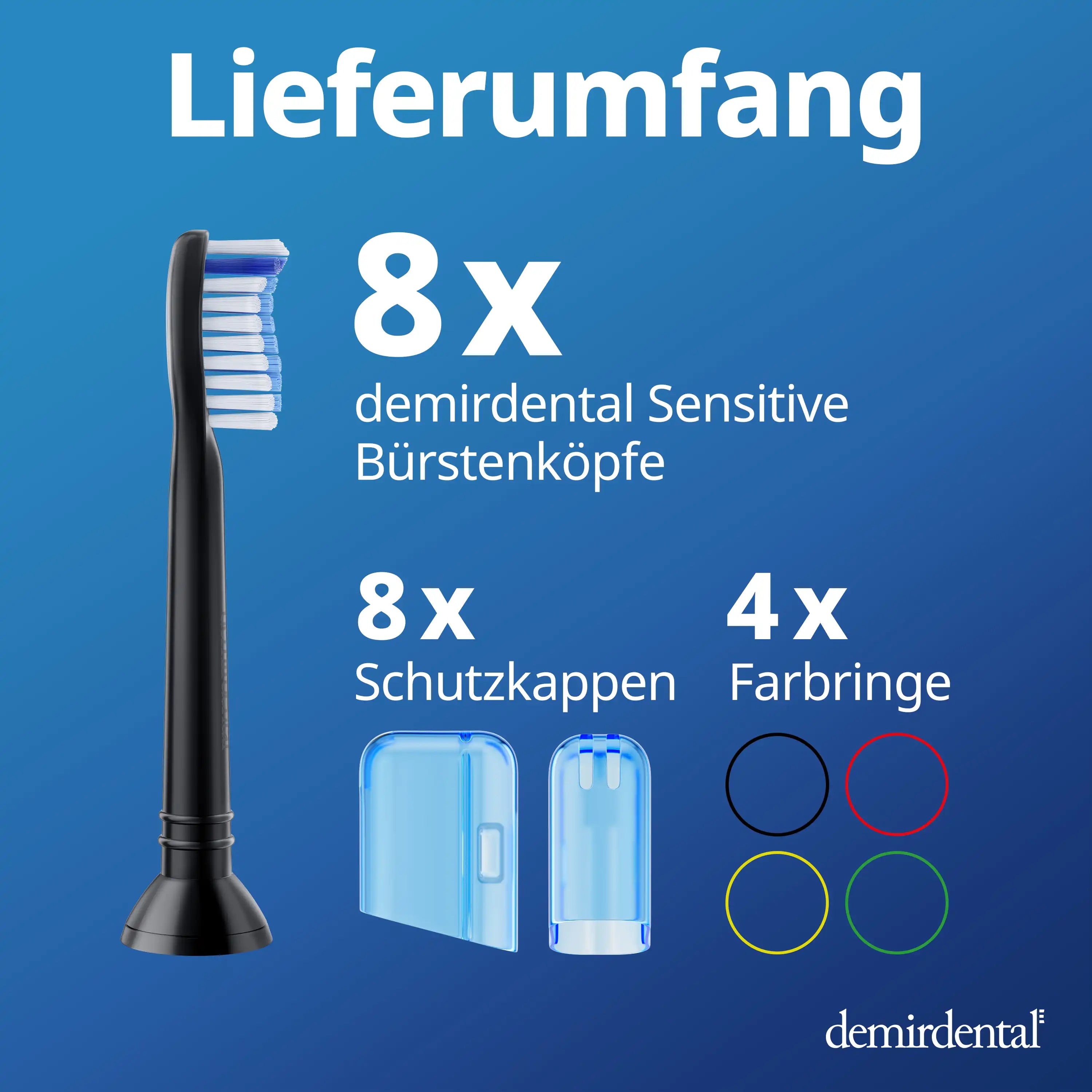 Sensitive Aufsteckbürsten für Philips Sonicare | Schwarz
