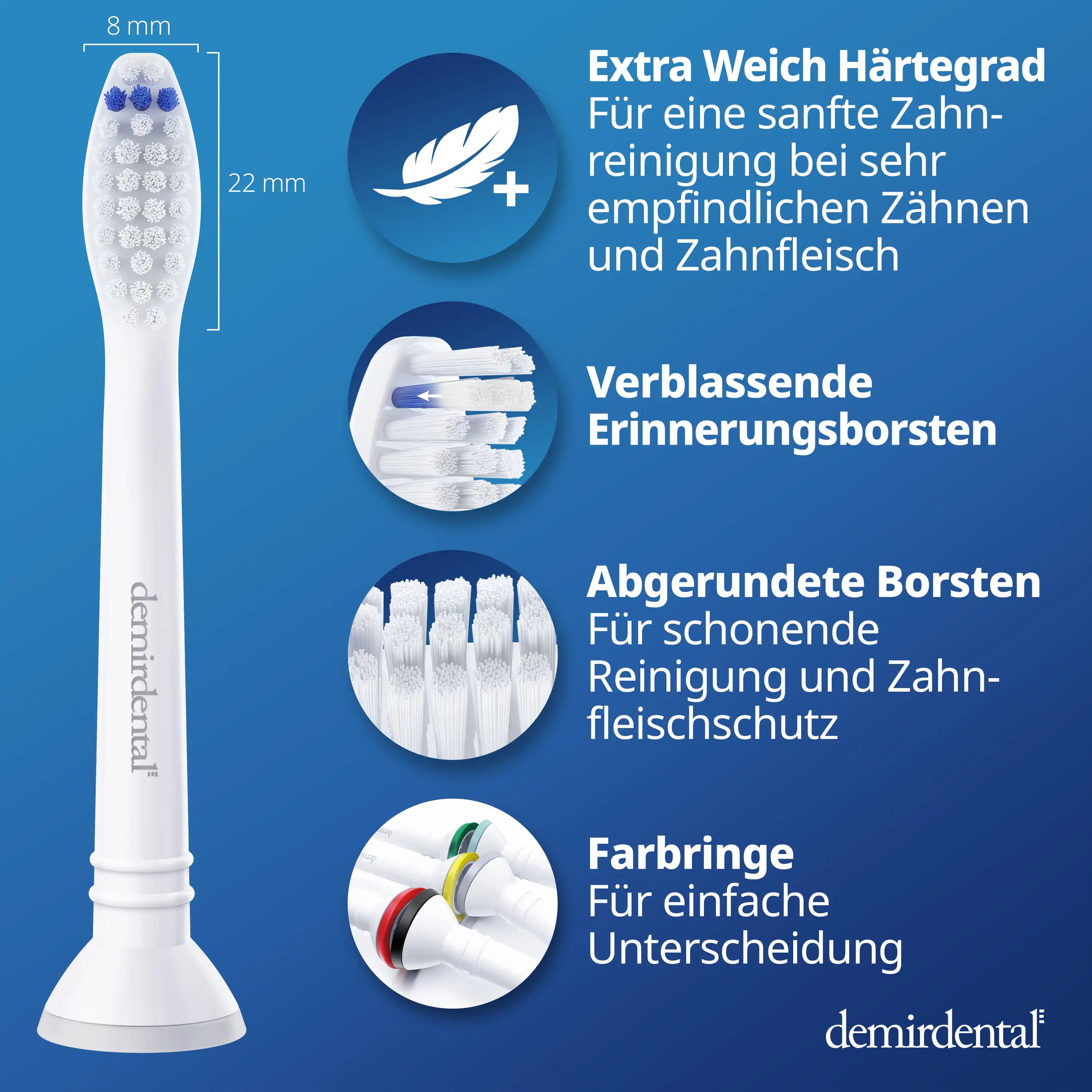 Extra Soft Aufsteckbürsten für Philips Sonicare | Weiß