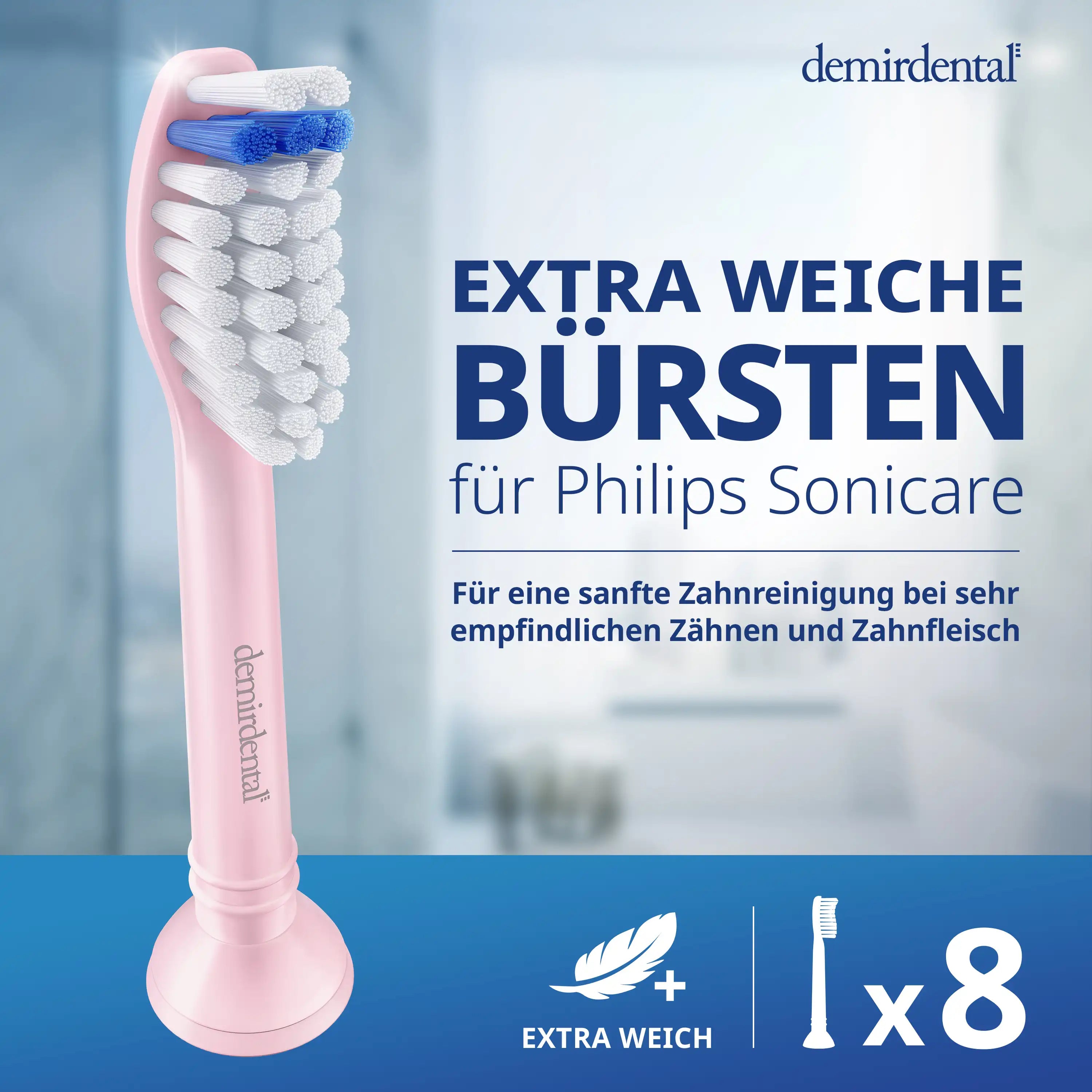 Extra Soft Aufsteckbürsten für Philips Sonicare | Rosa