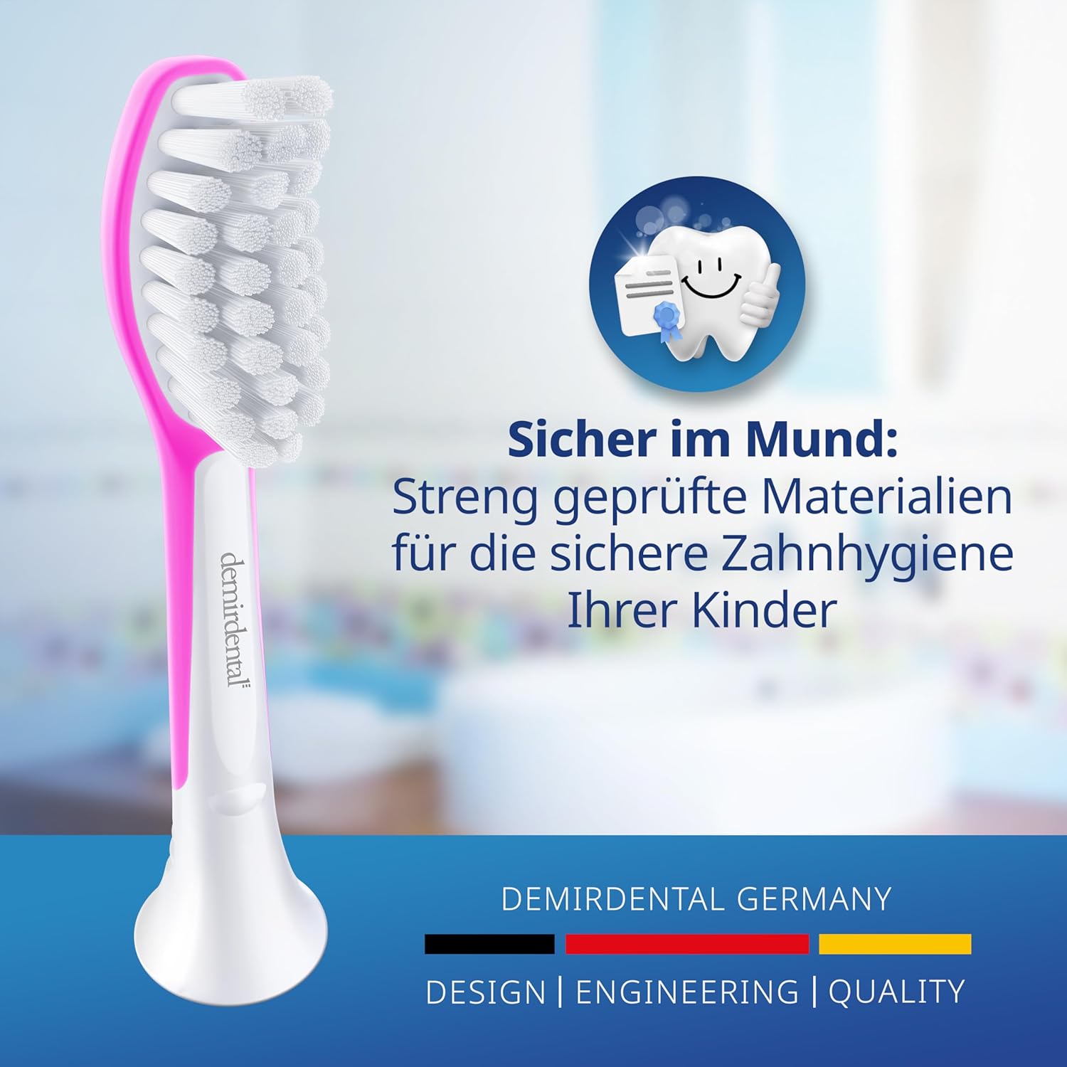 Kinder Aufsteckbürsten für Philips Sonicare Kids | ab 7 Jahren | Magenta