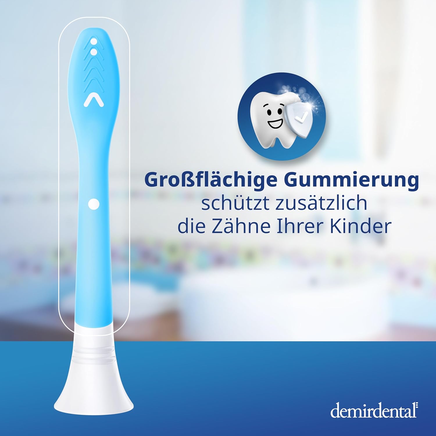 Kinder Aufsteckbürsten für Philips Sonicare Kids | ab 7 Jahren | Hellblau