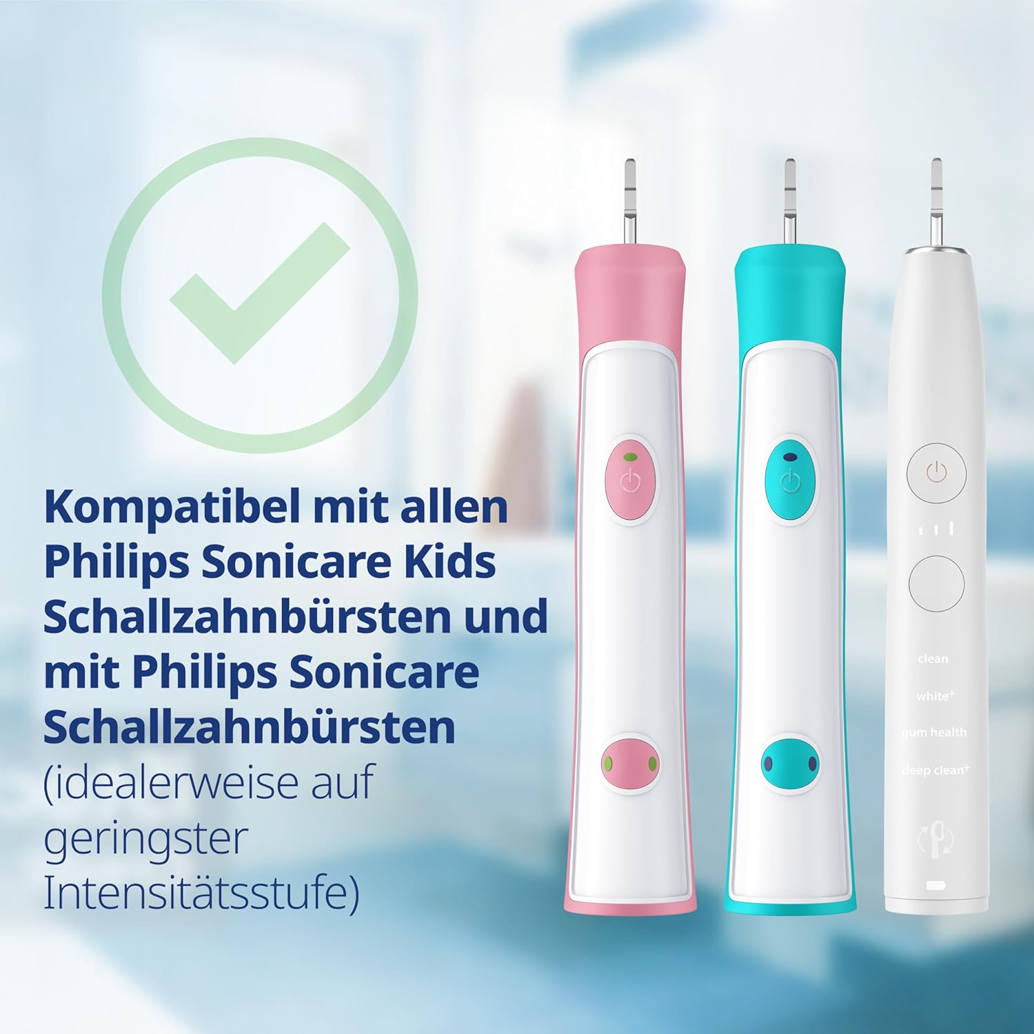 Kinder Aufsteckbürsten für Philips Sonicare Kids | ab 3 Jahren | Türkis