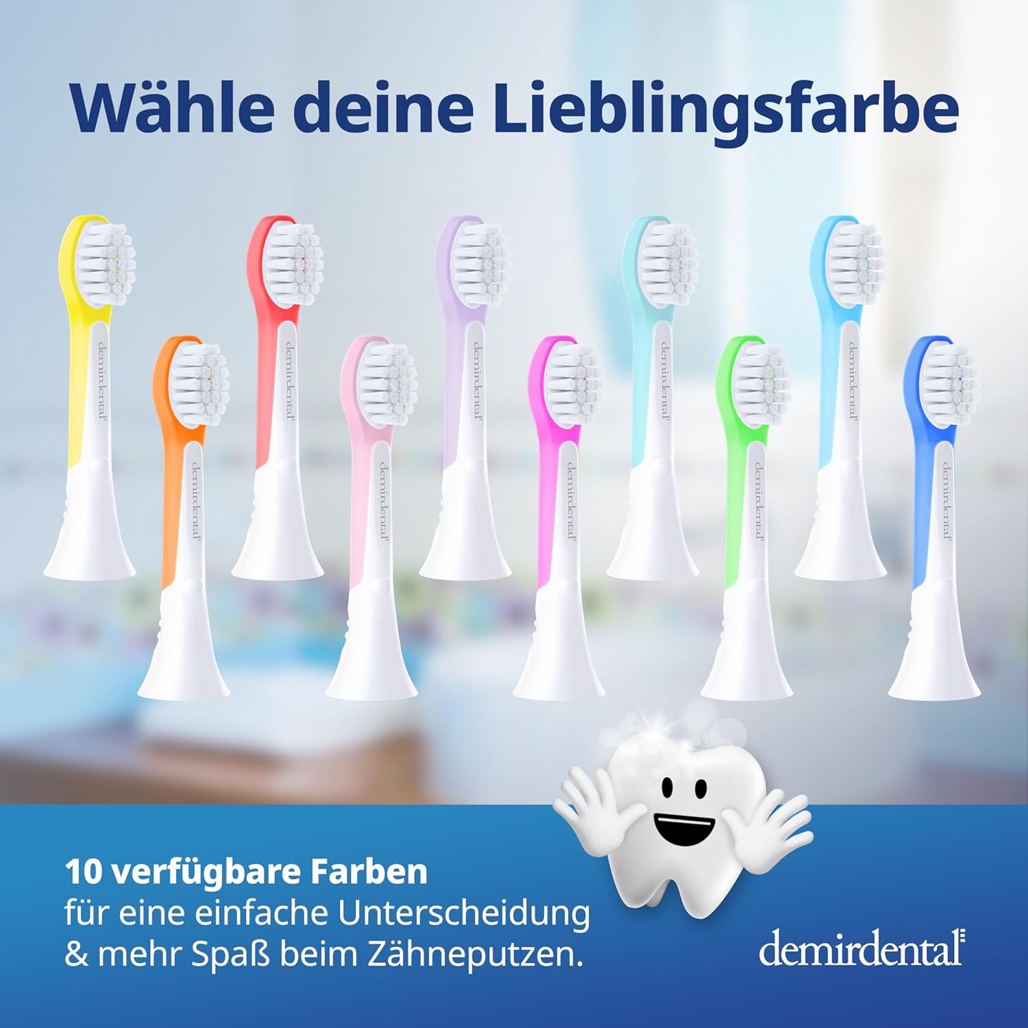Kinder Aufsteckbürsten für Philips Sonicare Kids | ab 3 Jahren | Türkis