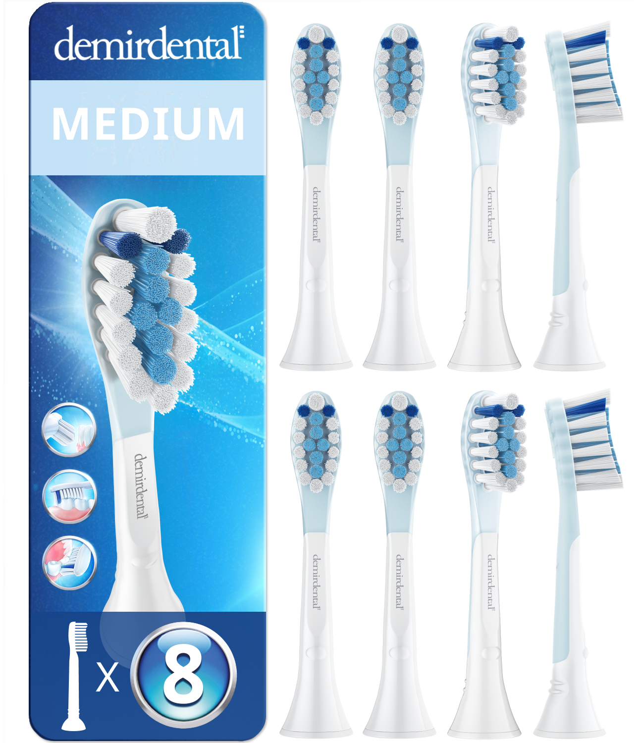 Maxi Medium Ersatzbürsten für Philips Sonicare C3 Premium Plaque Defence | Weiß