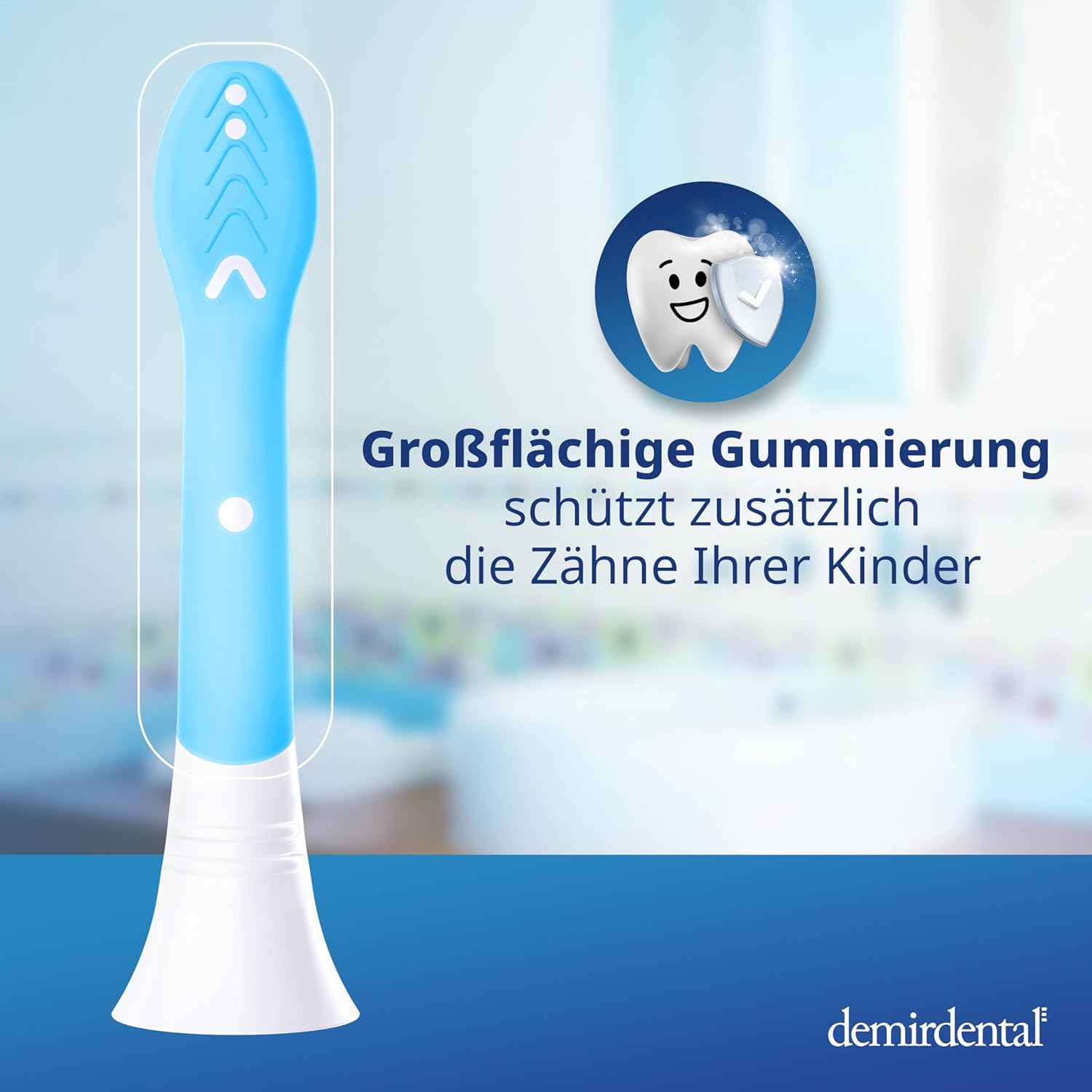 Kinder Aufsteckbürsten für Philips Sonicare Kids | ab 3 Jahren | Hellblau