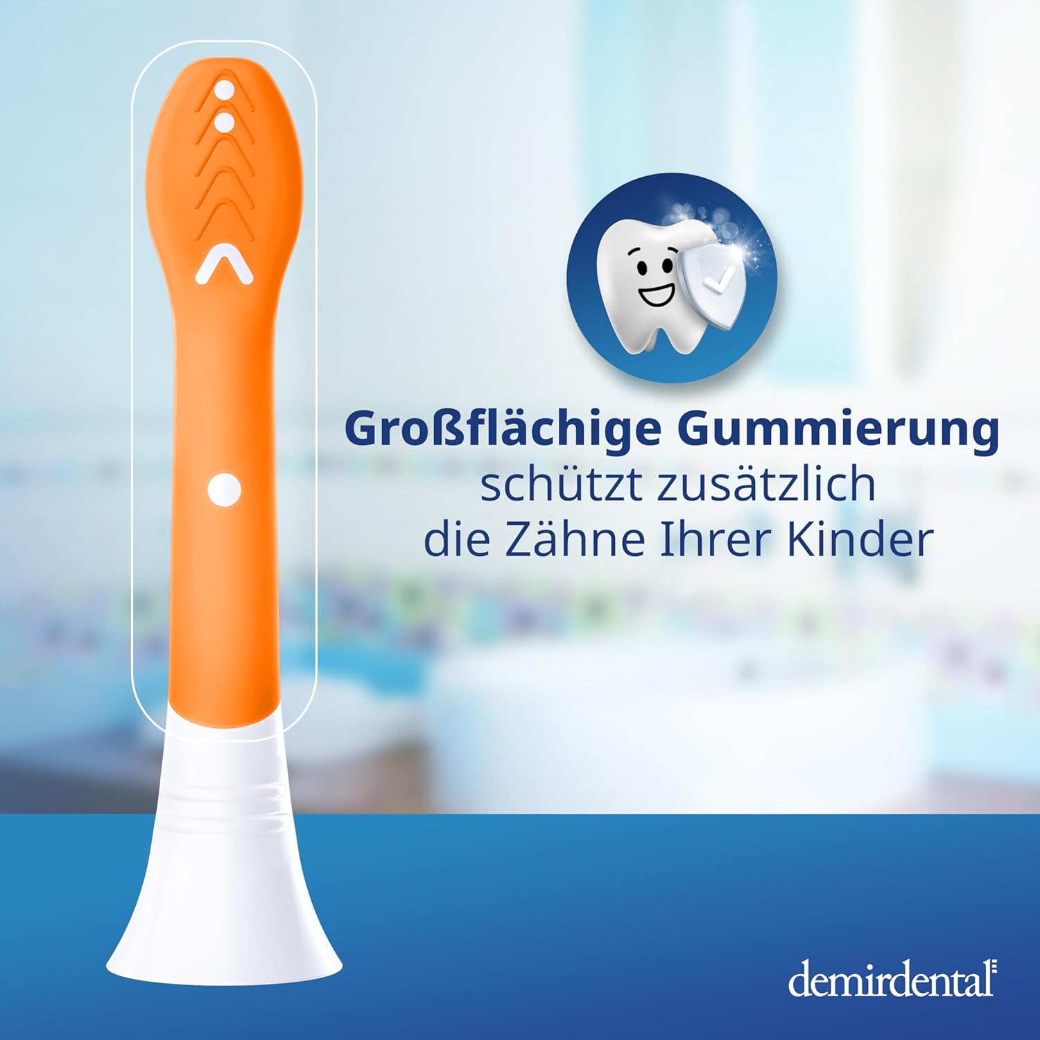 Kinder Aufsteckbürsten für Philips Sonicare Kids | ab 3 Jahren | Orange | 3er Paket