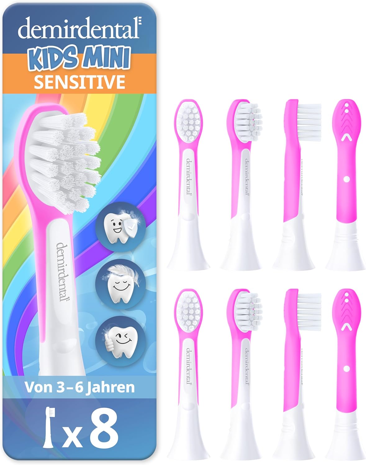 Kinder Aufsteckbürsten für Philips Sonicare Kids | ab 3 Jahren | Magenta