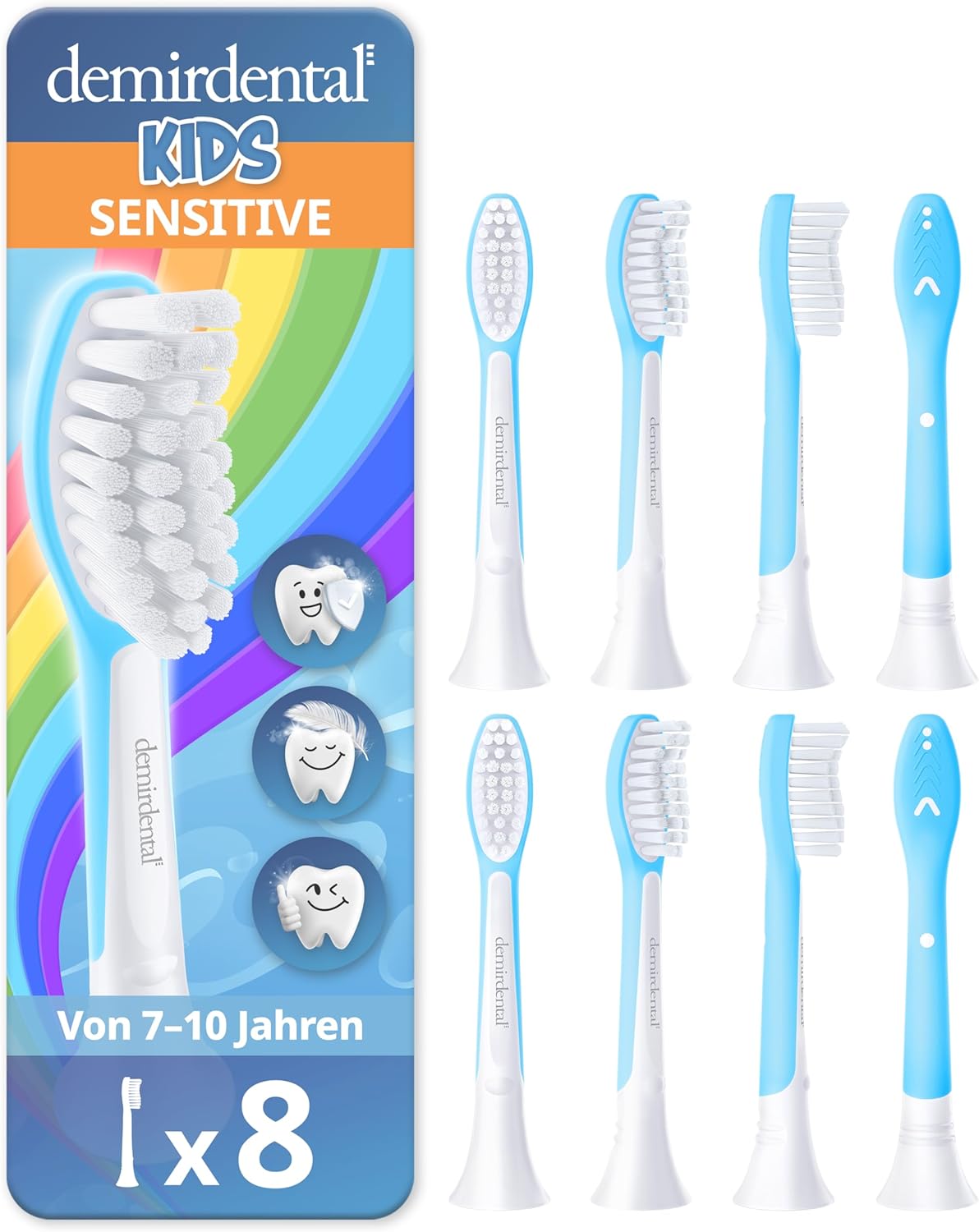 Kinder Aufsteckbürsten für Philips Sonicare Kids | ab 7 Jahren | Hellblau