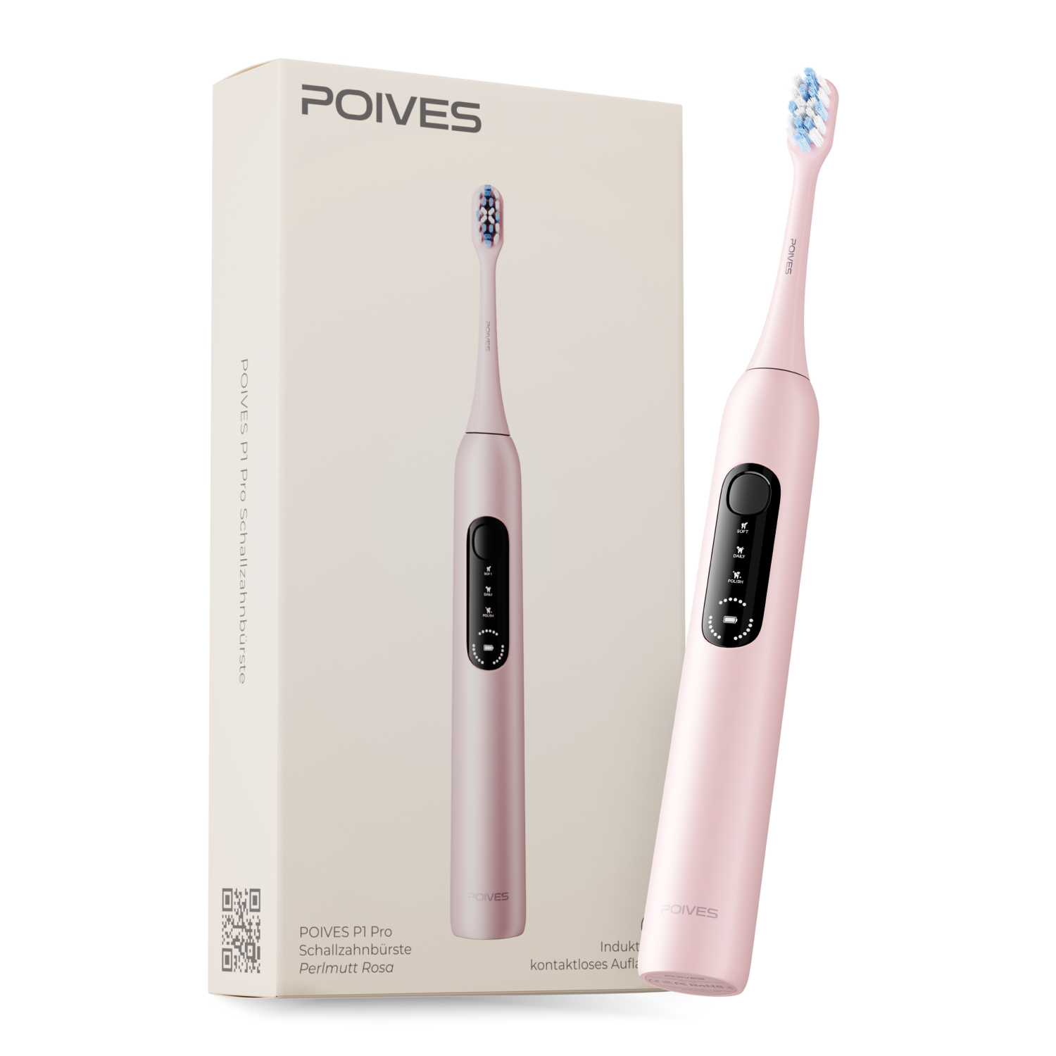 POIVES P1 Pro Schallzahnbürste - Perlmutt Rosa