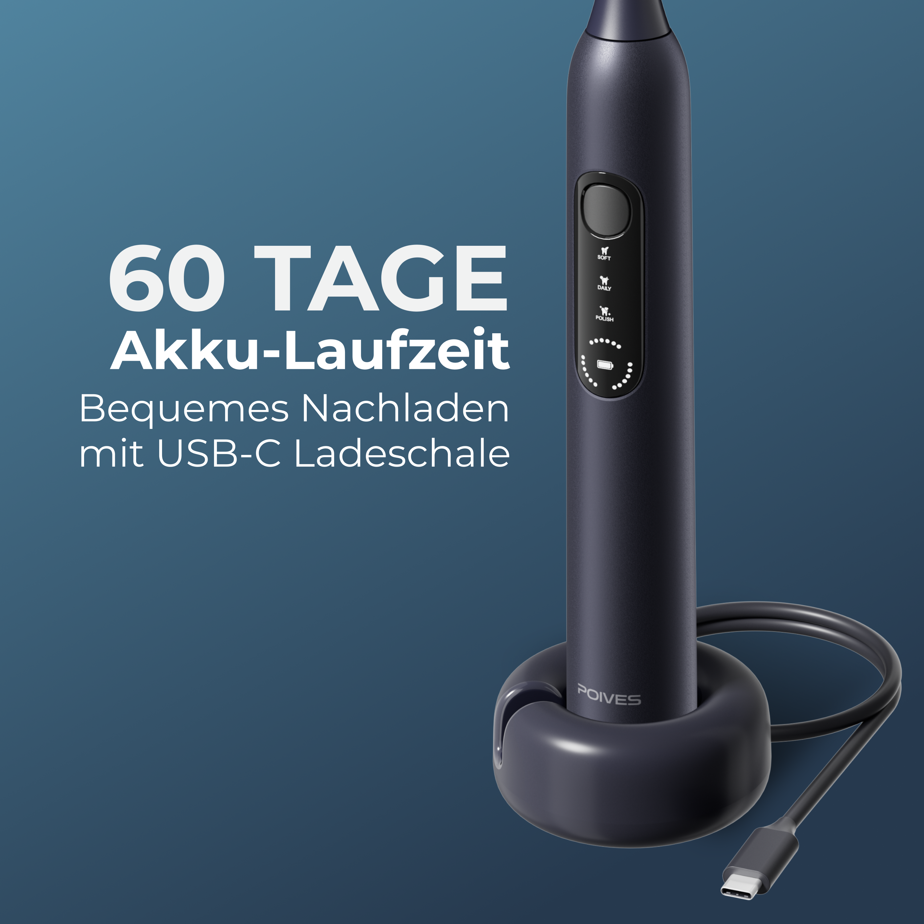 POIVES P1 Pro Schallzahnbürste - Midnight Blue