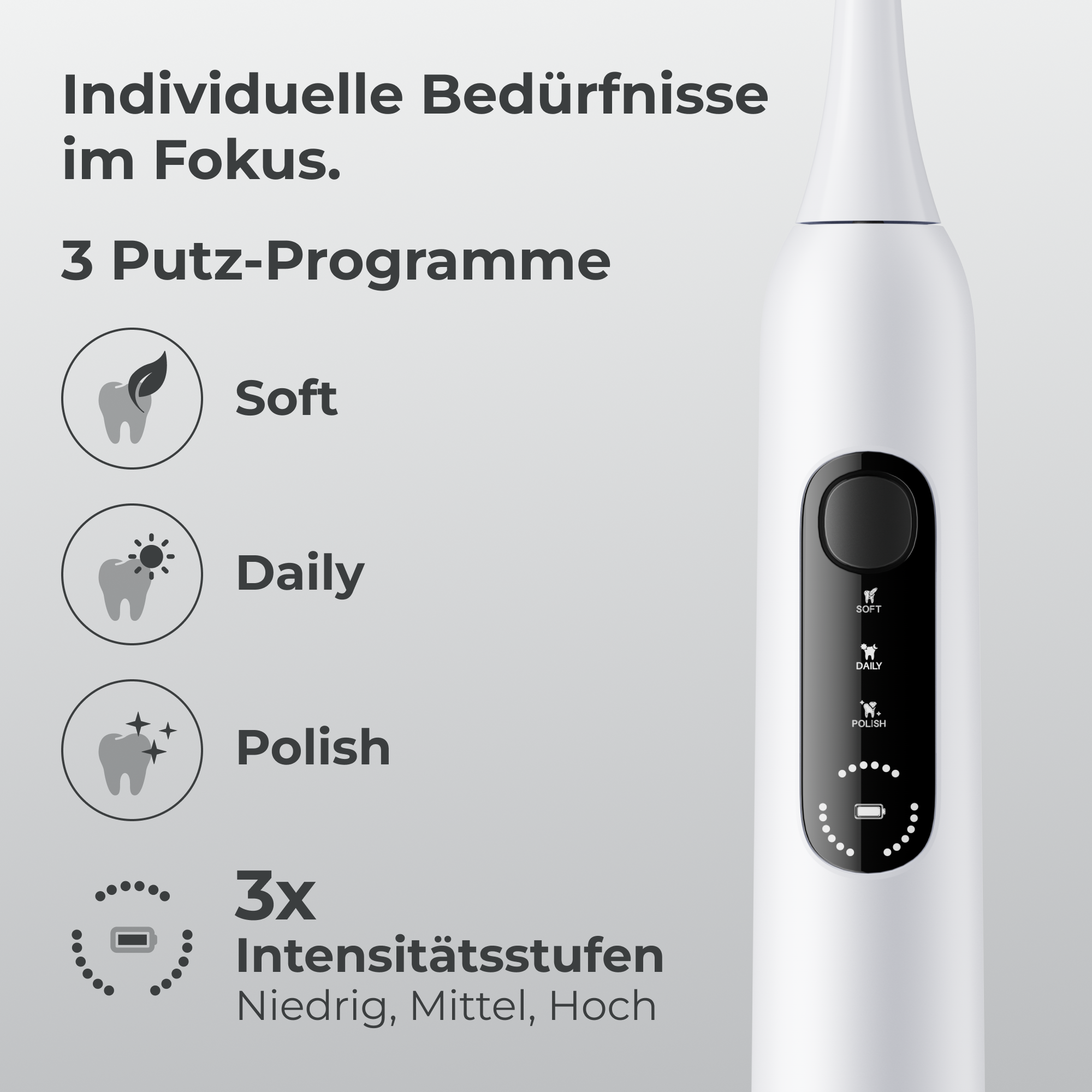 POIVES P1 Pro Schallzahnbürste - Silk White