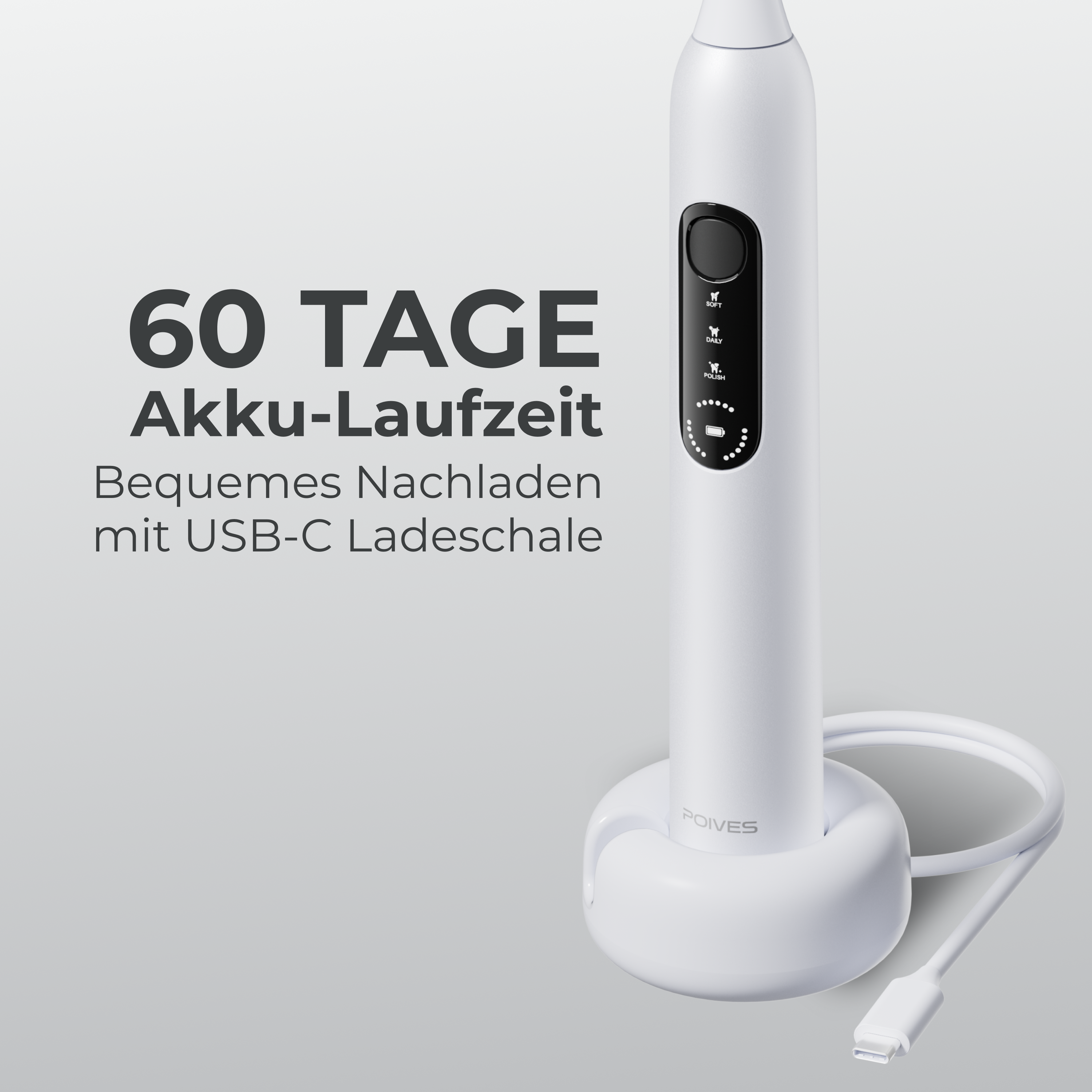 POIVES P1 Pro Schallzahnbürste - Silk White