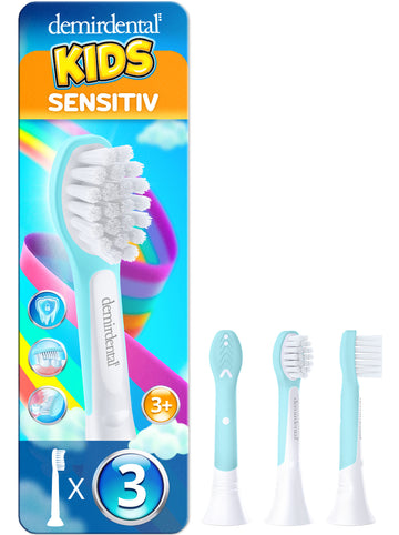 Kinder Aufsteckbürsten für Philips Sonicare Kids | ab 3 Jahren | Türkis  | 3er Paket